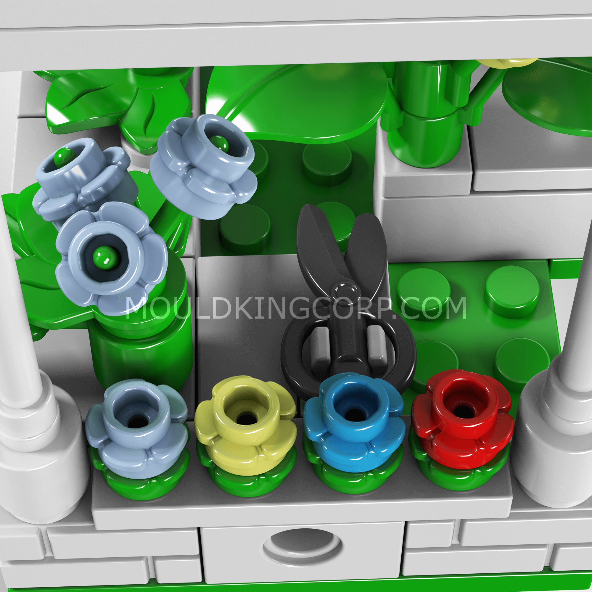 Mould King 24032 Flower Shop Building Blocks Set - 261 Pcs Creative Construction Toy for Kids, Perfect for Birthday Gifts & STEM Learning Activities | DIY Flower Shop Model for Home Decoration & Playtime Fun