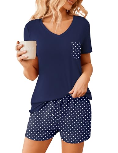 Navy Blue Polka Dots