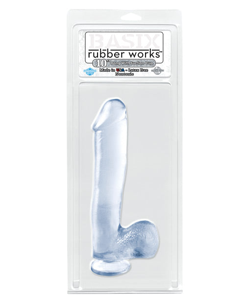 10 Inch Clear Basix Dong Suction Cup - Strong Grip for Shower, Bathroom & Kitchen Use - Perfect for Hanging Accessories, Organizers & Decor