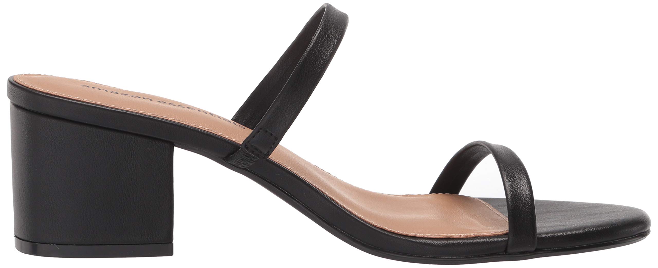 Amazon Essentials Women's Thin Two Strap Heeled Slide Sandals - Comfortable Summer Dress Shoes for Casual Outings, Beach Wear & Vacation
