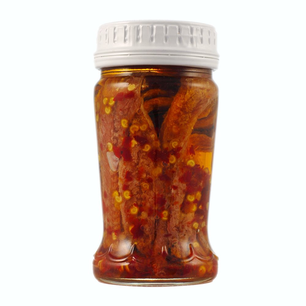 Premium Anchovy Fillets in Hot Pepper & Pure Olive Oil - 12 Pack (3.35 oz Jars) | Perfect for Pasta, Pizza & Mediterranean Recipes
