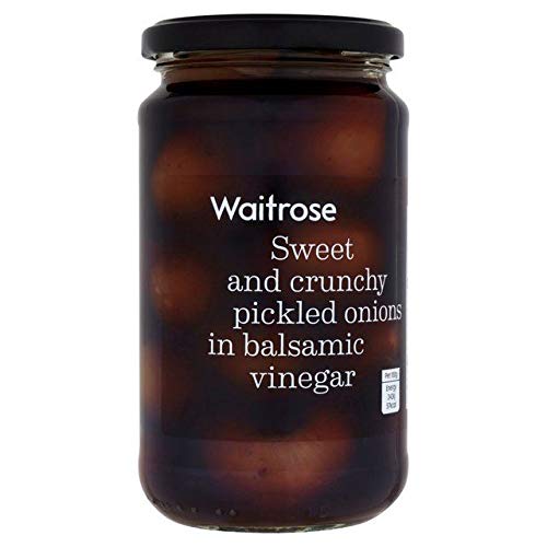 Premium Balsamic Vinegar Glazed Onions - Waitrose 454g | Gourmet Condiment for Salads, Charcuterie Boards & Sandwiches