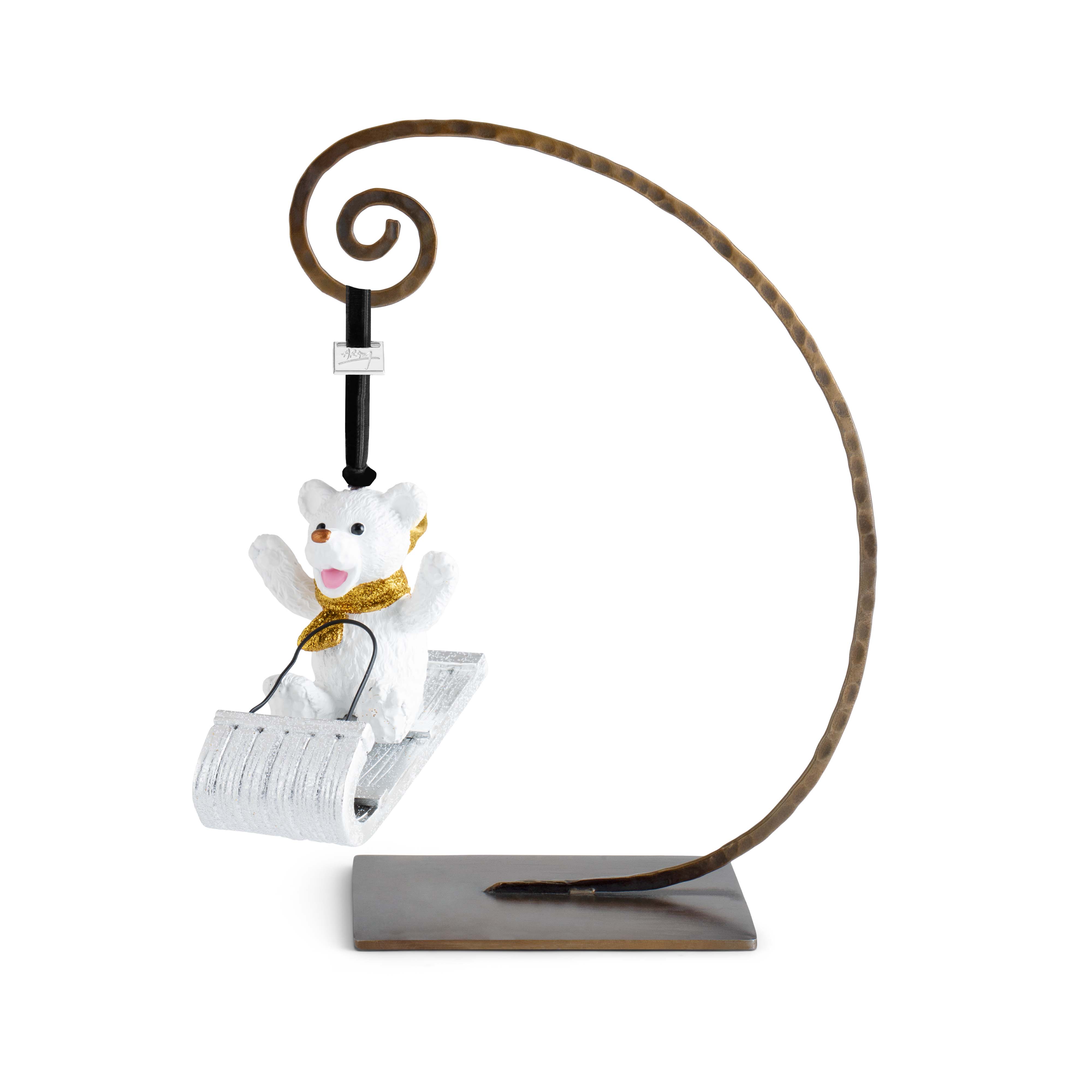 Cute Teddy Bear Christmas Ornament for Sledding - Perfect for Holiday Tree Decorations, Winter Gifts & Cozy Home Decor