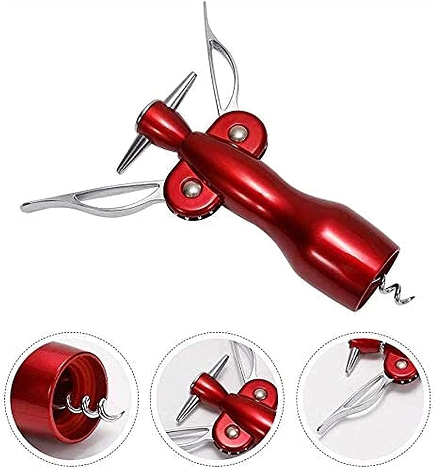 Premium Wine Stopper & Waiter's Corkscrew Set - All-in-One Bottle Opener for Wine, Beer & Kitchen Use - Durable Manual Corkscrew for Home Bars, Restaurants & Gifts