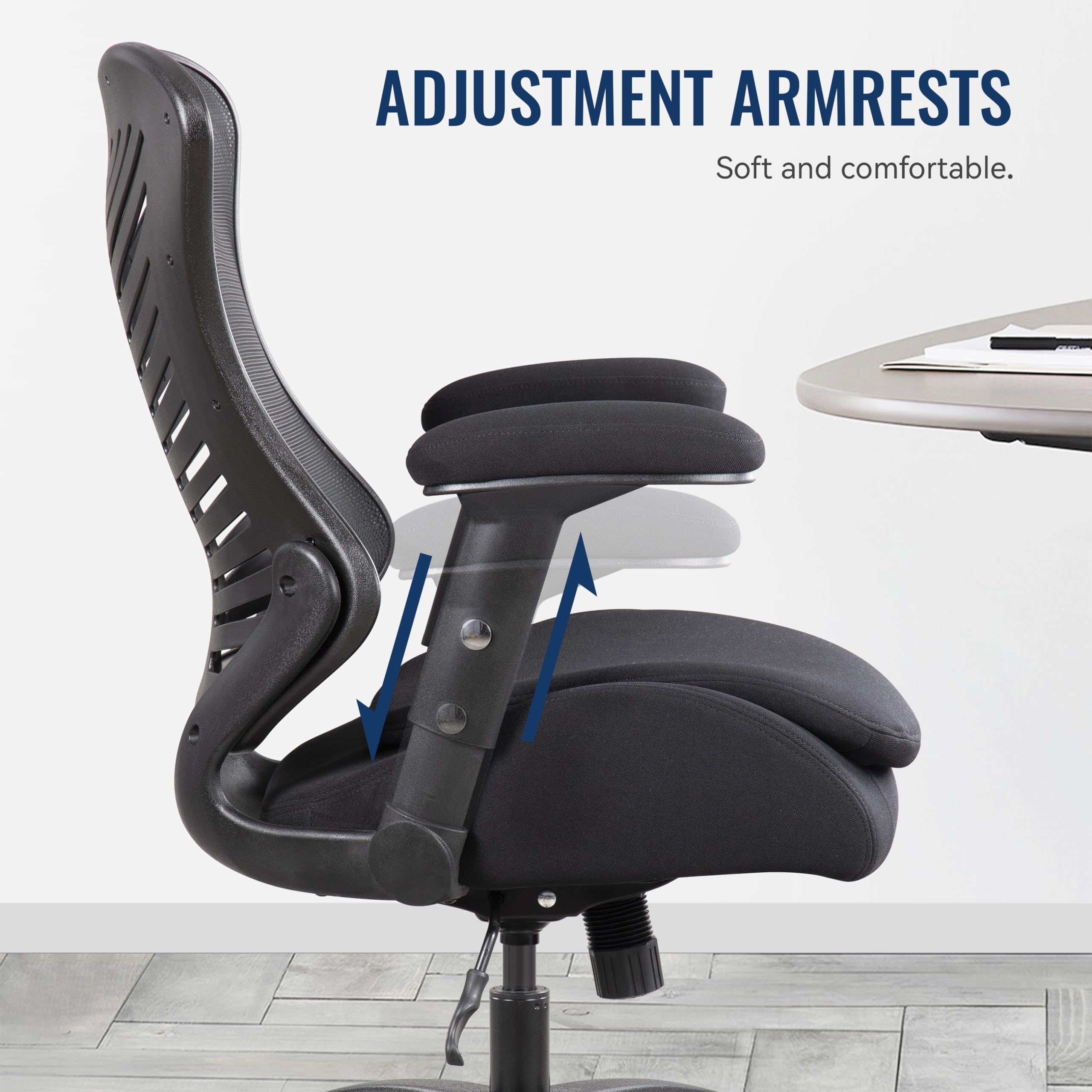 Ergonomic Office Mesh Computer Desk Chair with Lumbar Support Pillow & Double Seat Cushion - Adjustable Height Armrest, Black - Perfect for Home Office, Gaming, and Workspace Comfort
