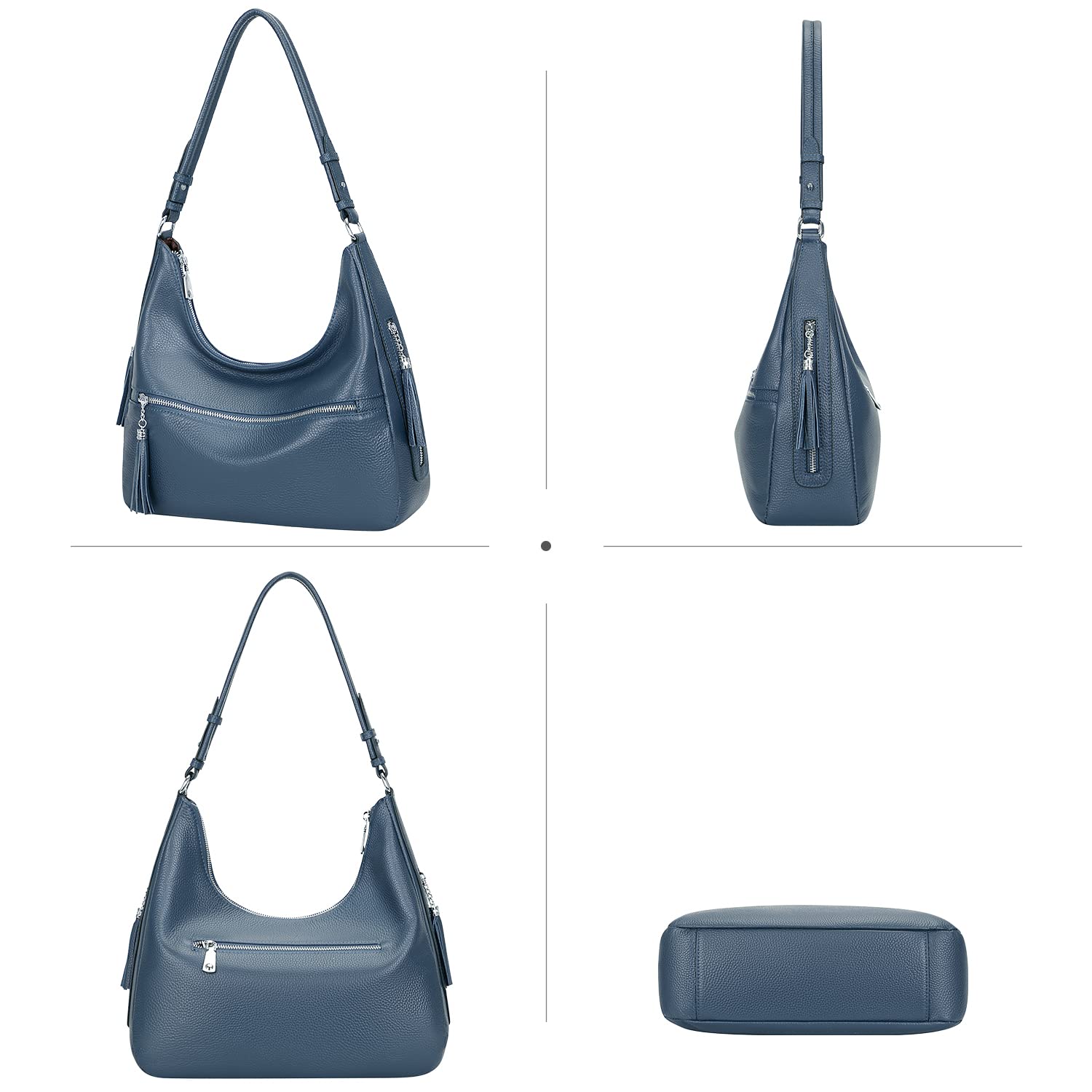 Genuine Leather Hobo Bags for Women - Soft Medium Shoulder Purse & Handbag - Stylish Casual Crossbody Bag for Work, Travel & Everyday Use