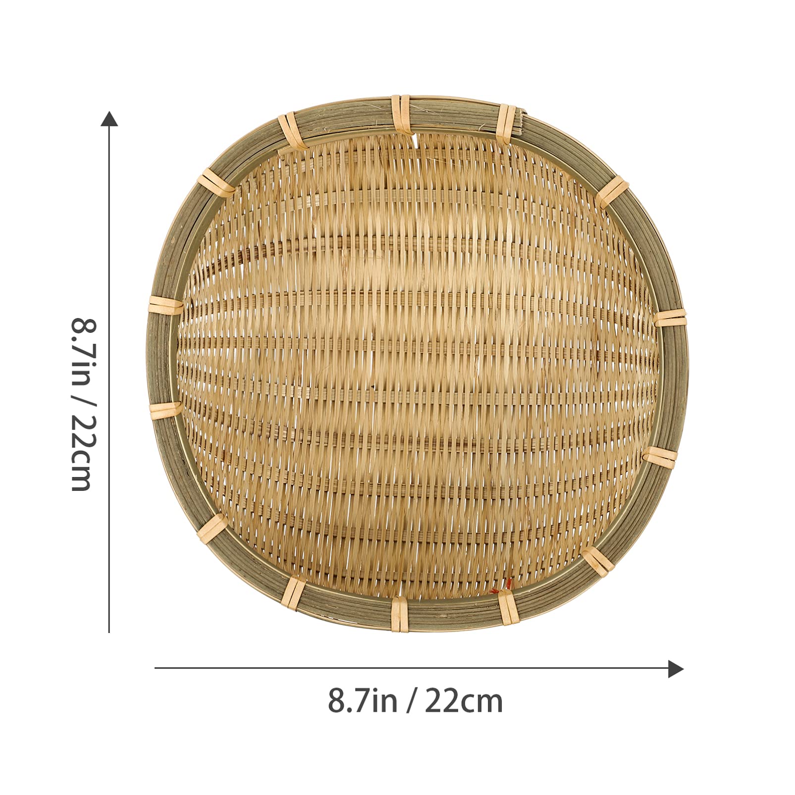 DOITOOL Rustic Woven Bamboo Basket - Multipurpose Serving Bowl for Fruits, Bread & Centerpieces | Eco-Friendly Kitchen Countertop Organizer & Household Dustpan | Perfect for Farmhouse Dining, Party Serving & Pantry Storage
