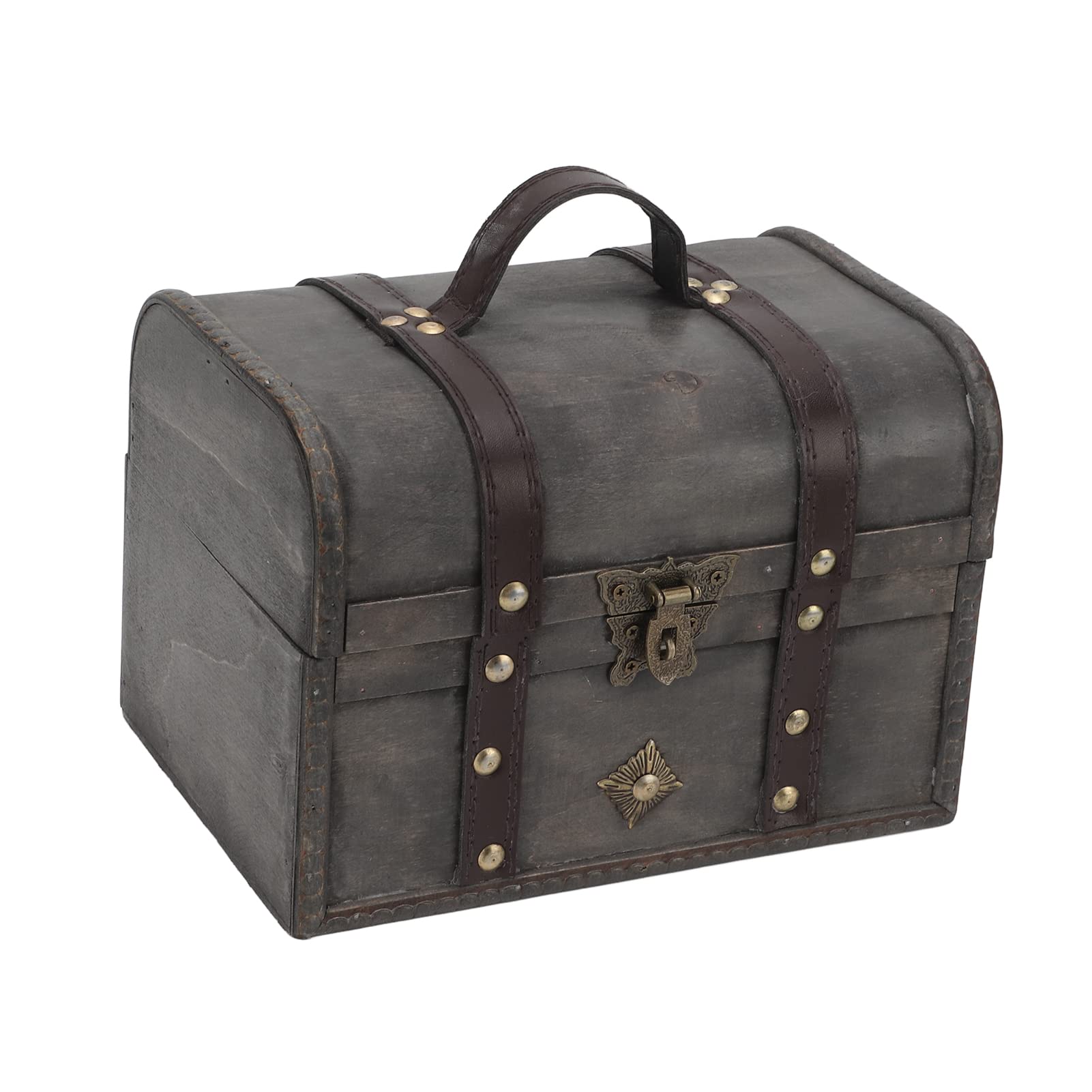 Vintage Wooden Storage Box - Antique Gray Retro Style Decorative Organizer for Jewelry, Keys & Small Items | Home Decor, Office & Gift Use