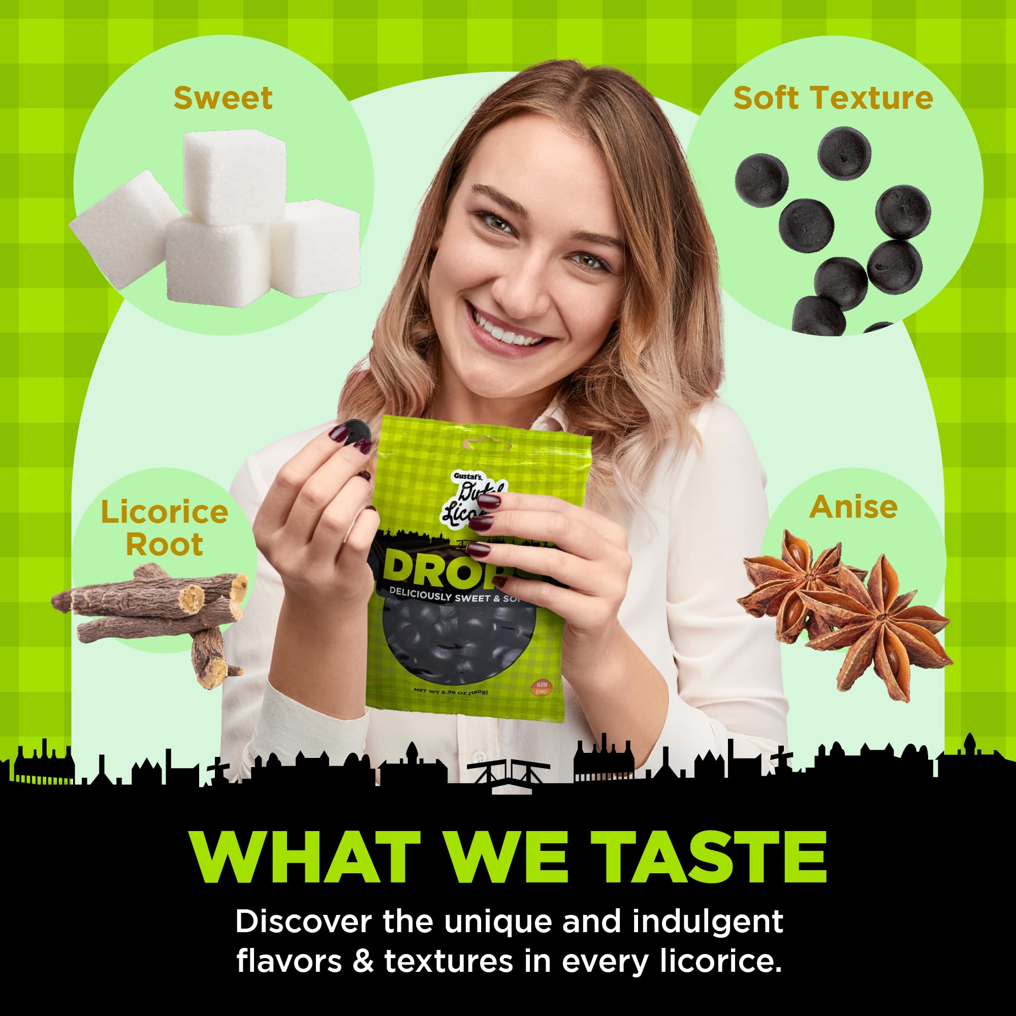 Gustaf's Dutch Licorice Drops - 5.2oz Bag | Authentic Black Licorice Candy from Netherlands | Sweet Dutch Liquorice Treats | Perfect for Movie Nights, Office Snacks & Gift Baskets