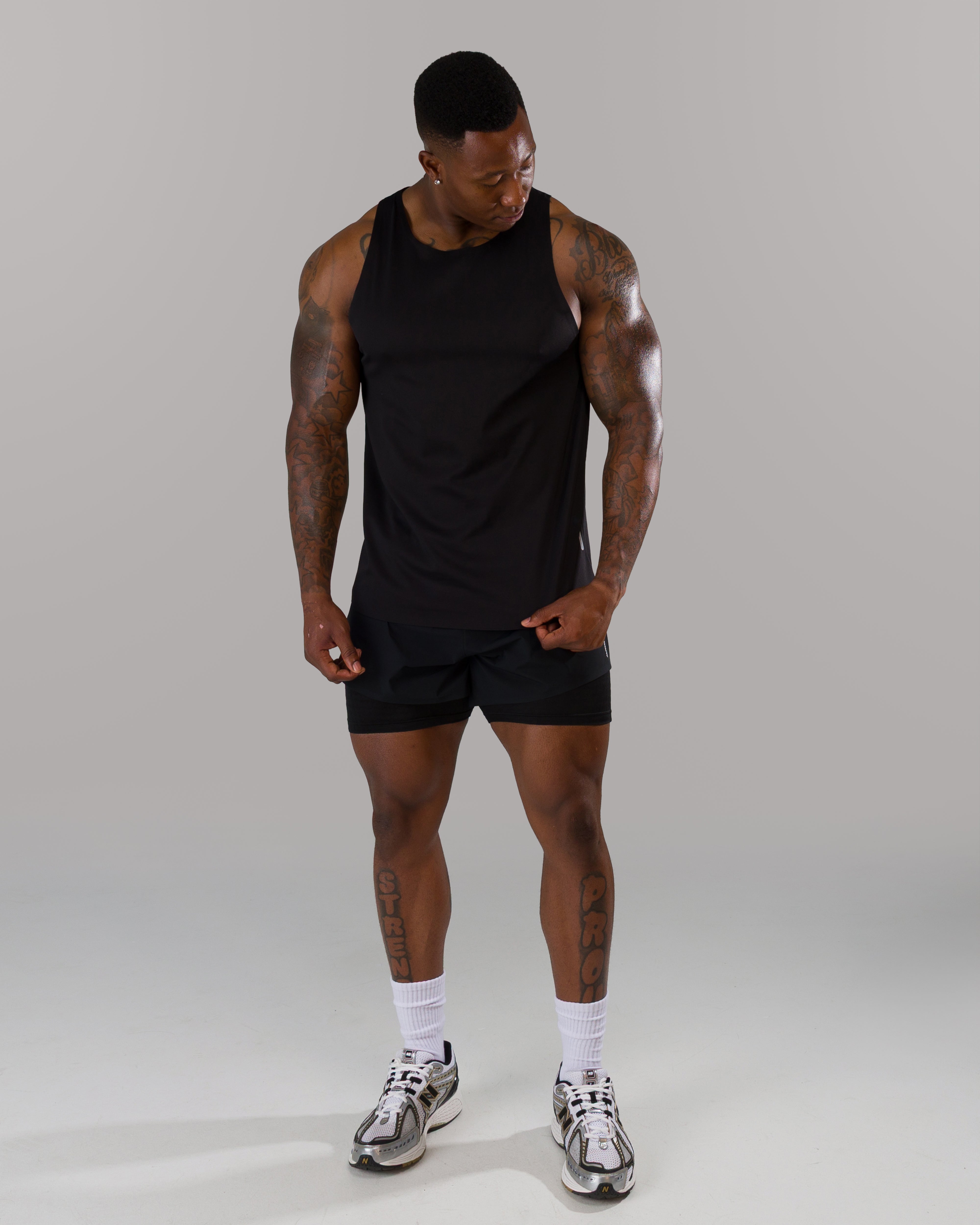 AeroFlex Black Workout Tank Top for Men - Gym, Running & Athletic Performance Shirt