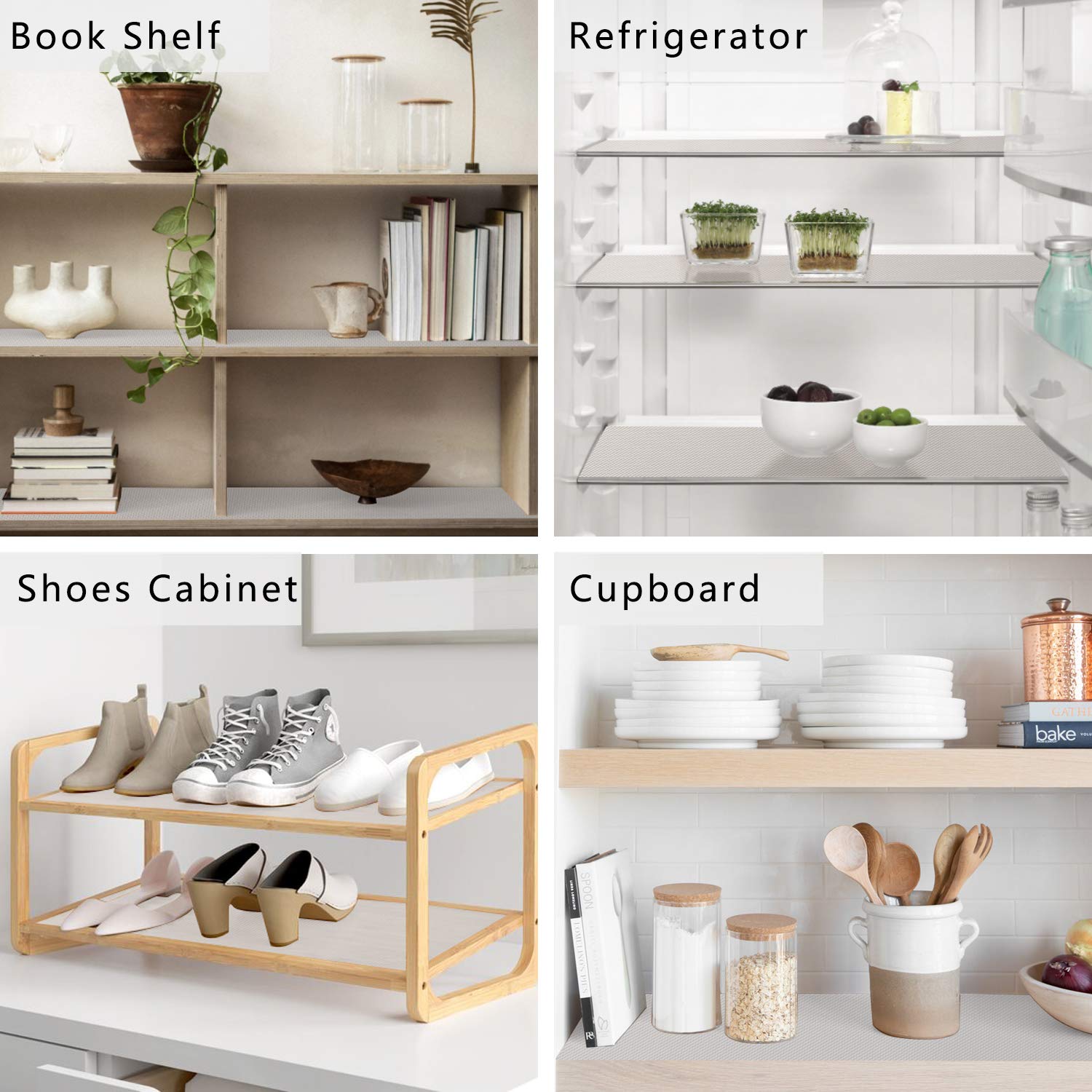 Non-Slip Waterproof Kitchen Shelf & Drawer Liners - Durable Refrigerator Mats for Cabinets, Pantry & Shelves | Perfect for Food Storage, Spill Protection & Organizing Kitchen Spaces