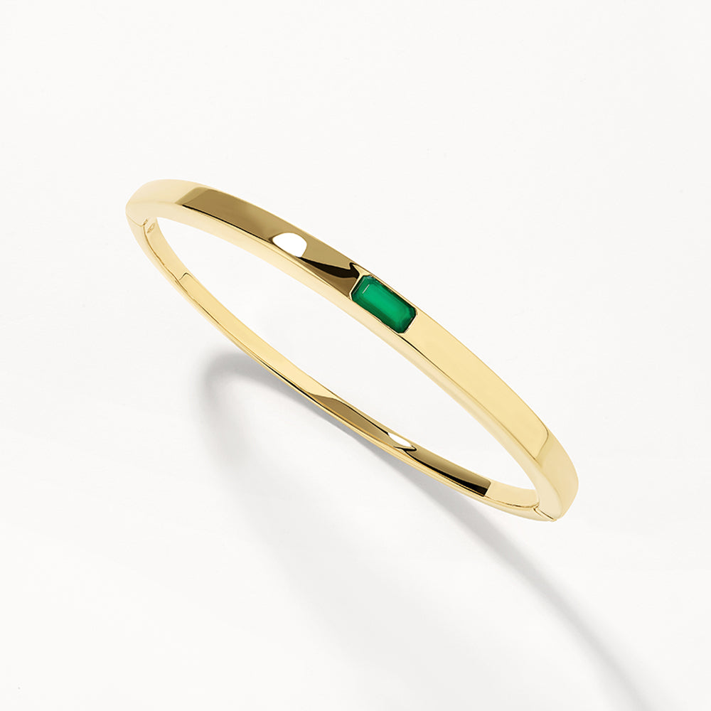 Natural Green Agate Gold Bangle Bracelet for Women - Elegant Boho Jewelry Gift for Birthday, Wedding & Everyday Wear