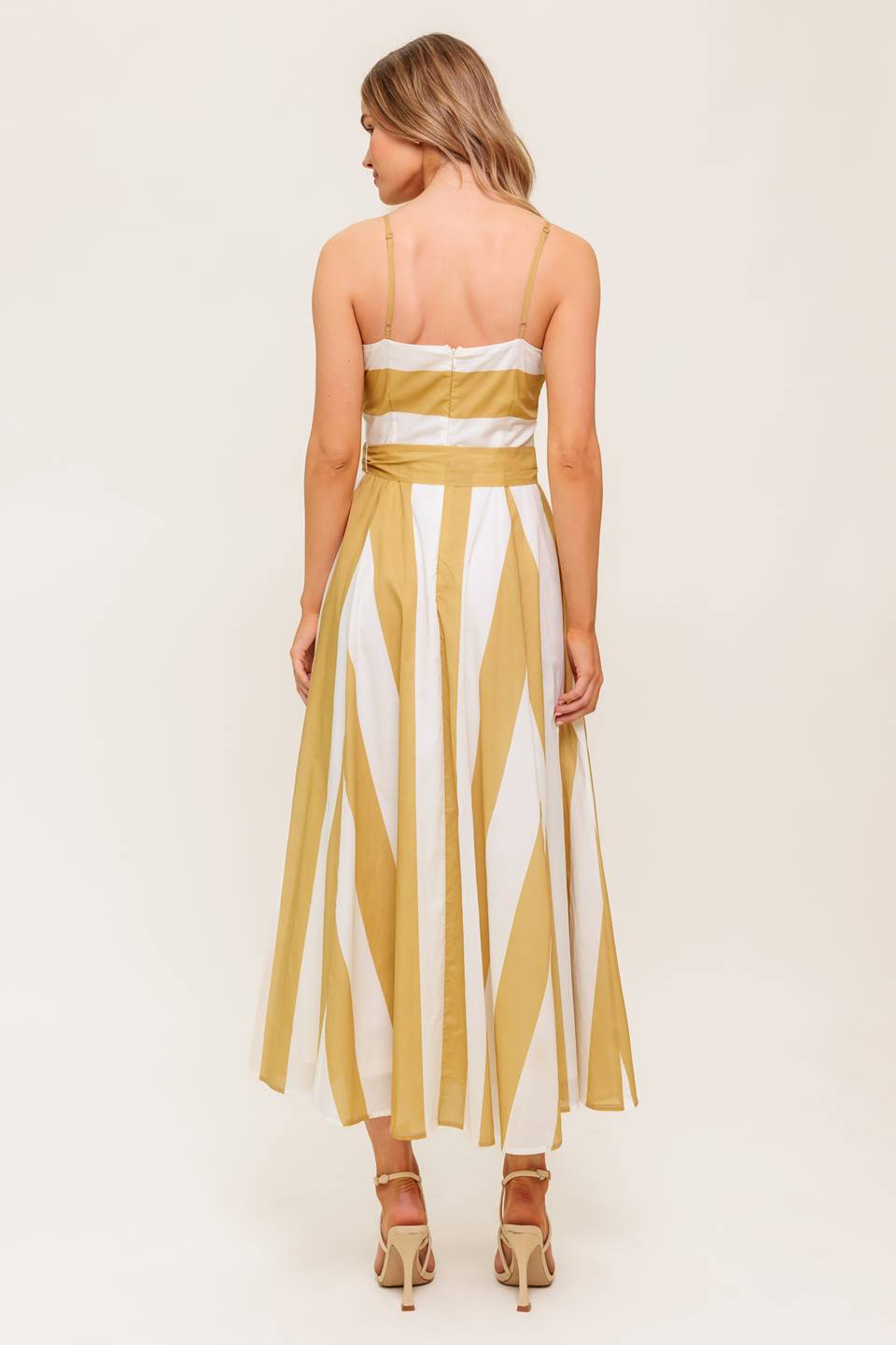 Desert Sands Taupe Midi Dress - Elegant Casual & Party Wear for Women | Perfect for Weddings, Office & Evening Events