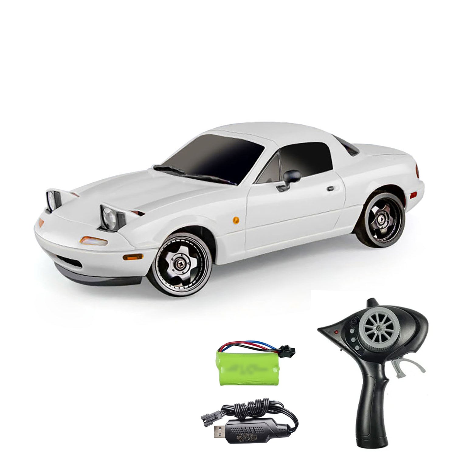 1/18 LDRC 2.4G Remote Control Drift Car - High Speed RC Racing Vehicle with 10KM/H Linear Speed, LED Lights & USB Rechargeable Battery - Perfect for Indoor/Outdoor Drifting and Racing Fun (Red/Blue)
