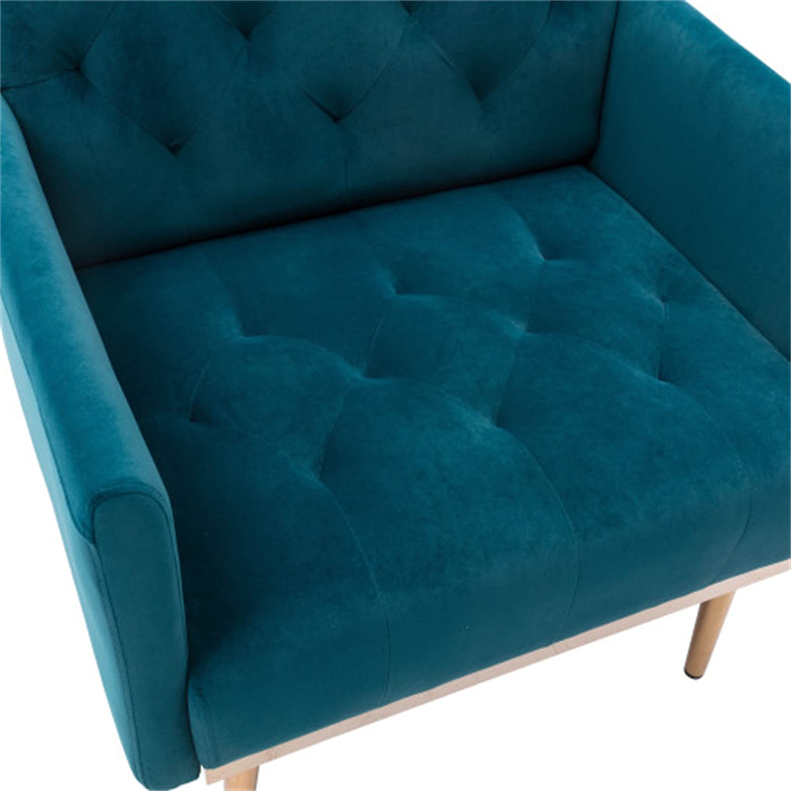 Square Velvet Accent Chair with Golden Metal Legs - Modern Single Sofa Chair for Living Room, Bedroom, Coffee Shop & Reception Area (Teal) | Perfect for Home Decor, Office Waiting Room & Cafe Seating