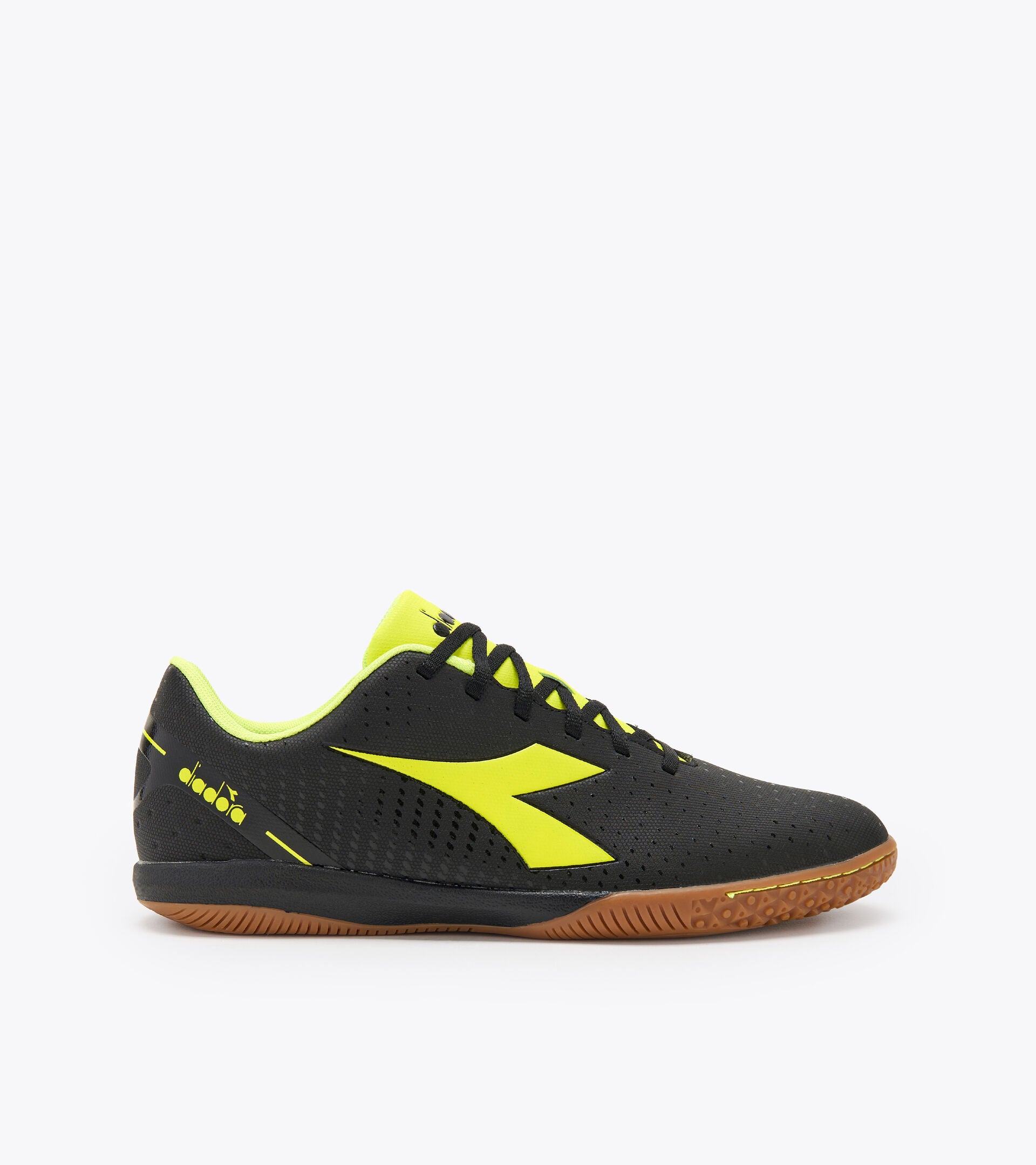 Diadora Pichichi 5 IDR Indoor Soccer Shoes for Men - Black/Fluo Yellow - Lightweight & Breathable for Futsal, Training & Competitive Play