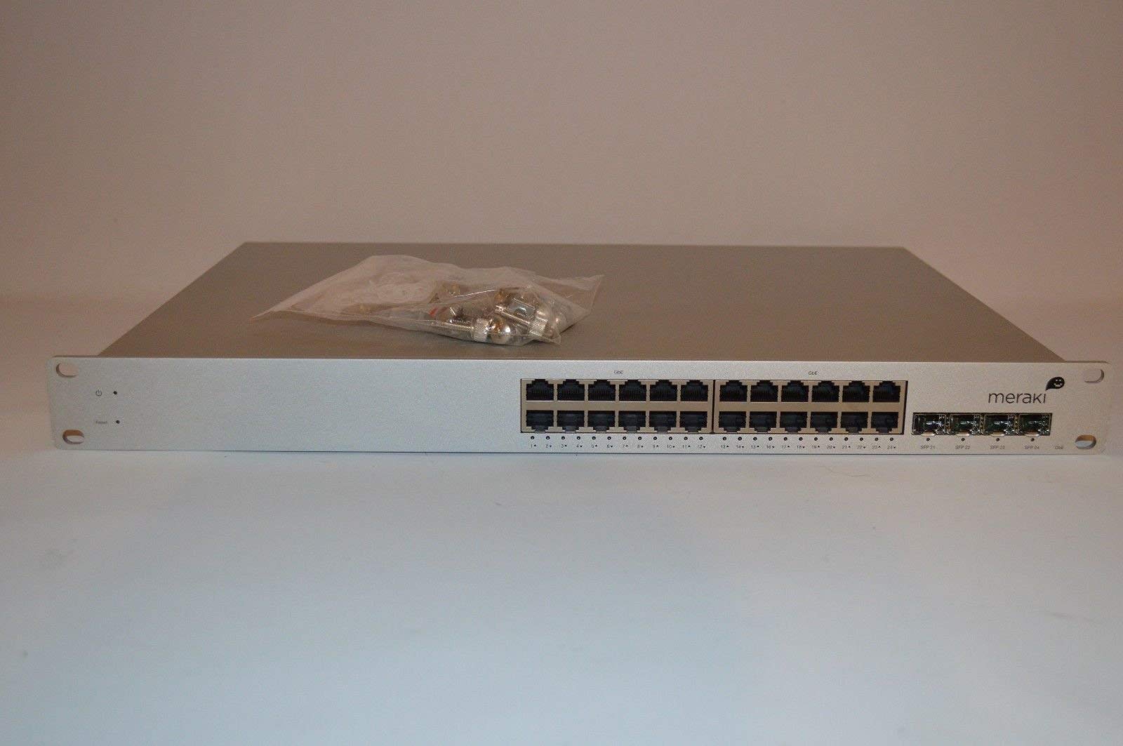 Cisco Meraki MS22P-HW 24-Port Gigabit PoE+ Cloud Managed Switch - 24x 1GbE Ports, 4x 1G SFP Uplinks, 370W Power Budget (Renewed) - Ideal for Business Networks, Office WiFi Deployment & IP Camera Systems