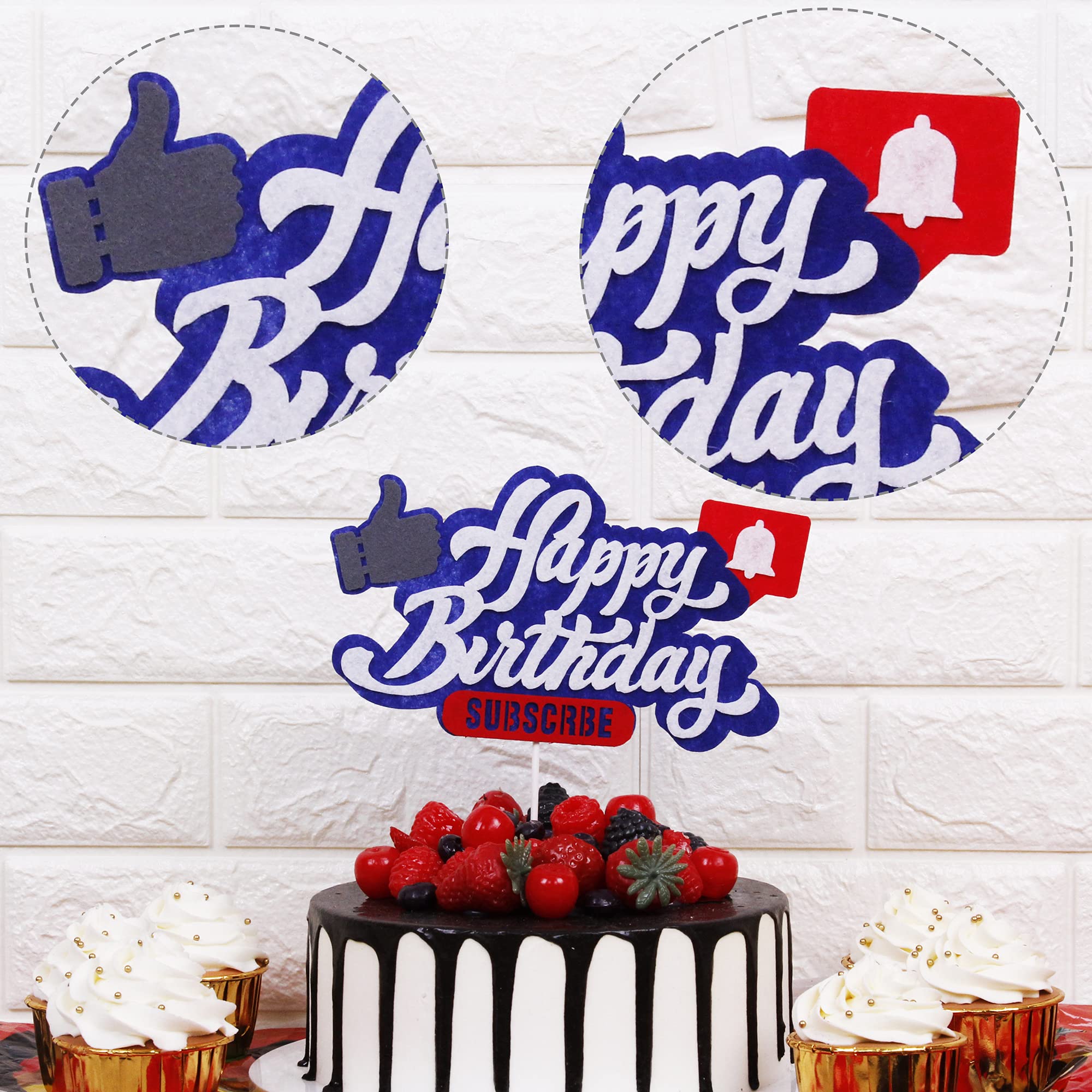 YouTube Themed Party Supplies - Birthday Banner, Cake Topper & Decorations for Social Media Inspired Subscribe & Play Video Theme Party | Perfect for YouTube Fan Celebrations, Content Creator Birthdays & Viral Video Themed Events