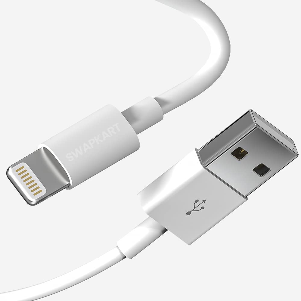 Premium 6ft Fast Charging USB Cable for iPhone 6/7/8/X/11/12/13 Pro Max & iPad - High Speed Sync & Power Delivery - Durable Nylon Braided Cord for Home, Office & Travel (White)