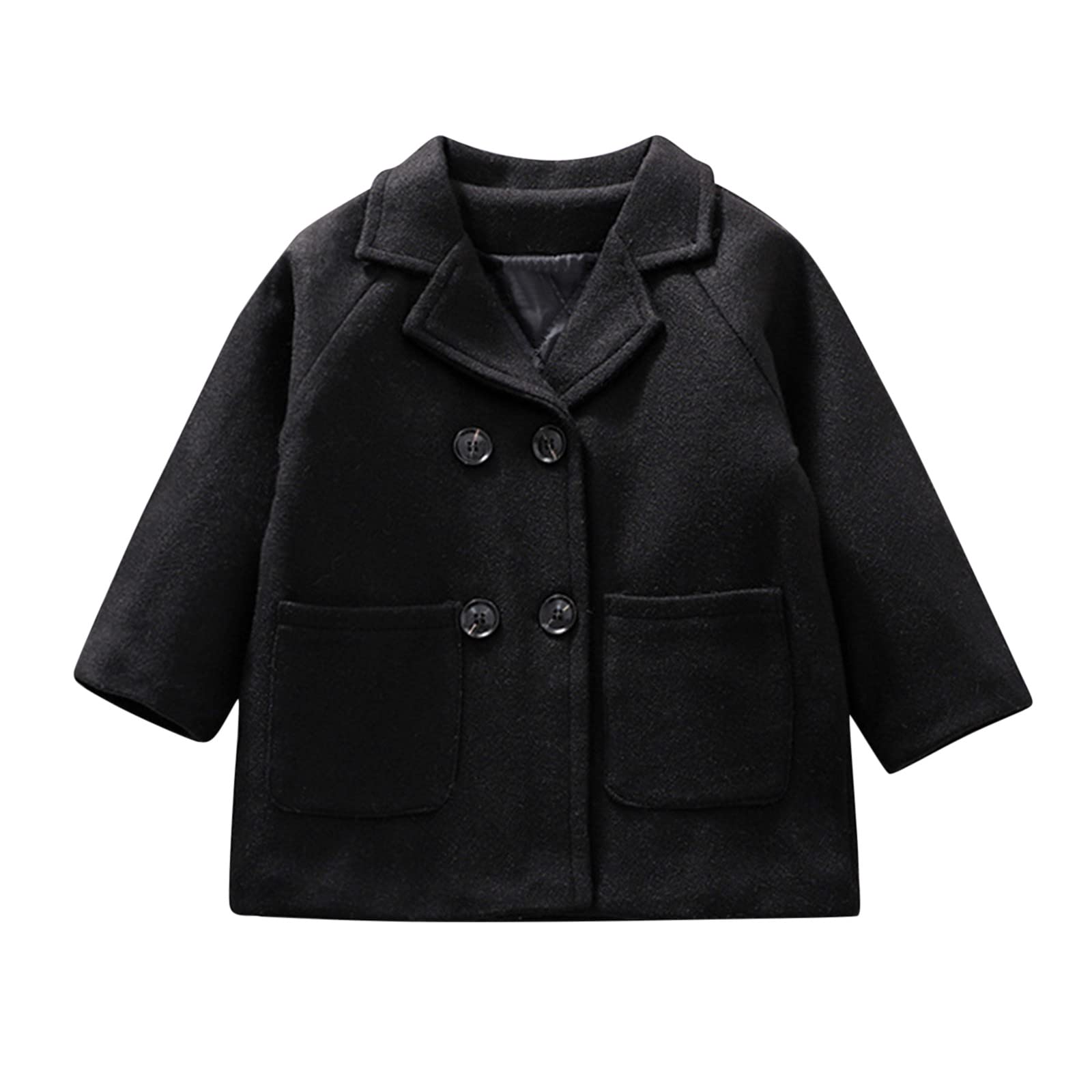 Stylish Toddler Plaid Wool Coat for Baby Girls & Boys - Elegant Notched Collar Double-Breasted Jacket | Perfect for Winter Outings & Family Photos