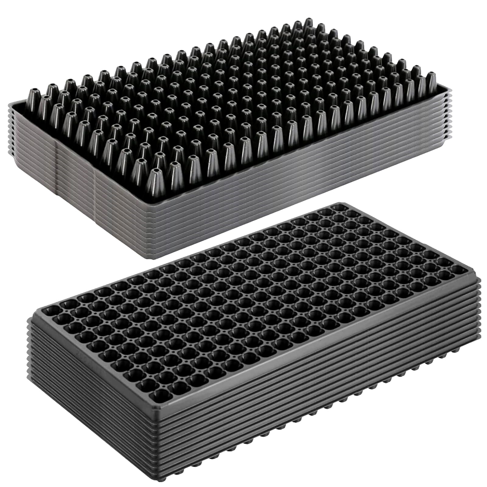 GROW-GREEN 200 Cell Thick Durable Plastic Seedling Trays - 20 Pack for Vegetable & Fruit Seed Starting, Plant Propagation, and Nursery Root Development | Ideal for Home Gardening, Farmers Market Growers, and Commercial Greenhouses
