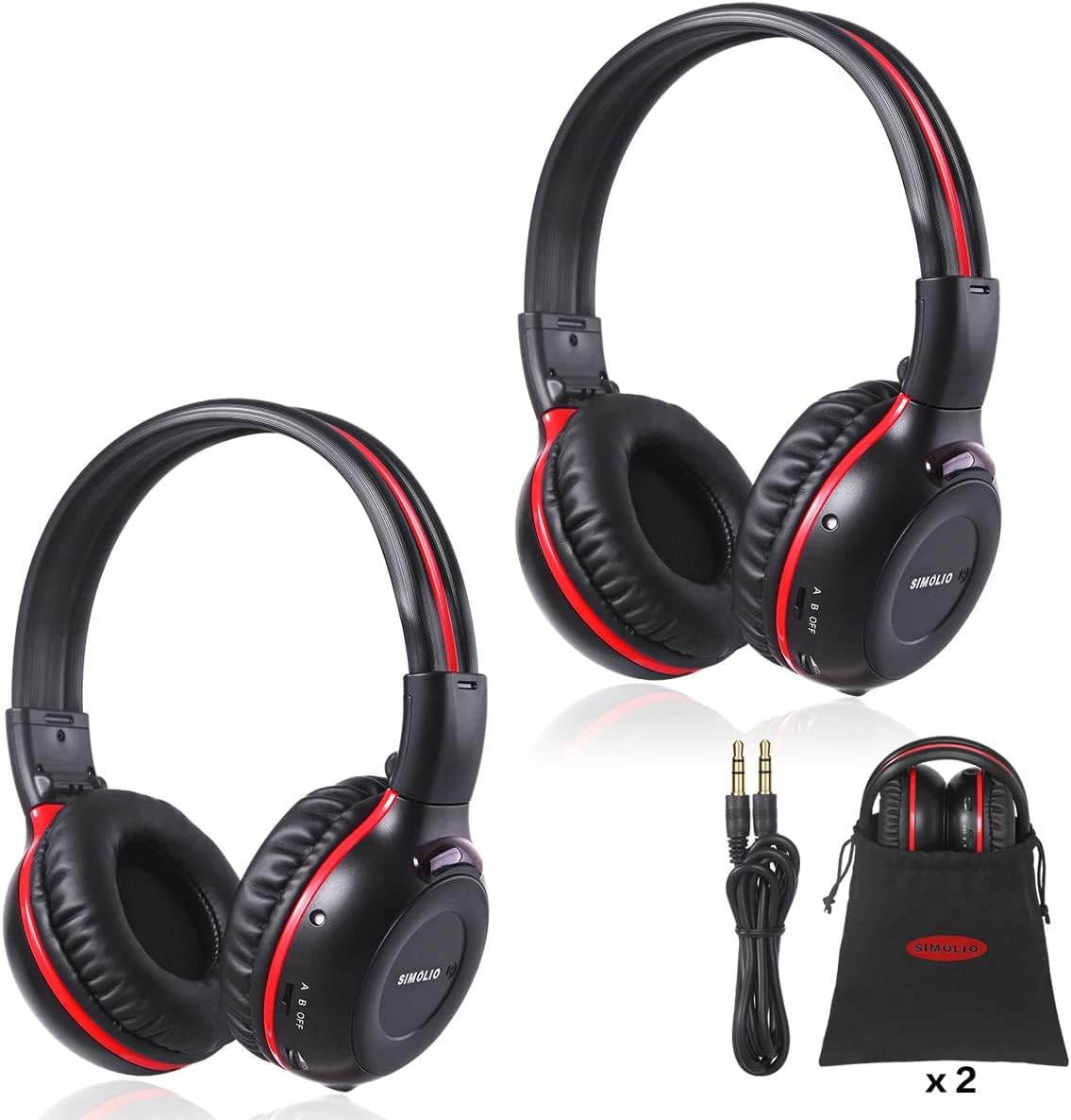 SIMOLIO Wireless IR Headphones for Car DVD | Bluetooth Kids Headphones | Compatible with Honda Odyssey, uConnect VES, Dodge Grand Caravan, Chevy Suburban 2006-2022 | Perfect for Family Road Trips & In-Car Entertainment