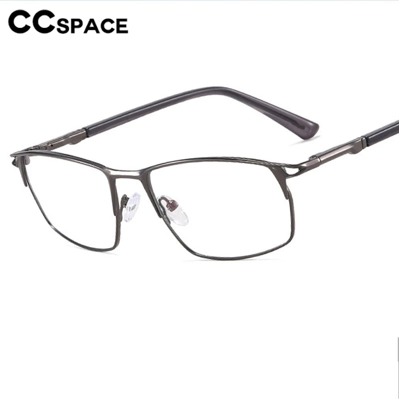 CCspace Unisex Full Rim Irregular Square Alloy Eyeglasses Frame 301402 - Trendy Lightweight Glasses for Men & Women, Perfect for Reading, Working, and Daily Fashion Accessories