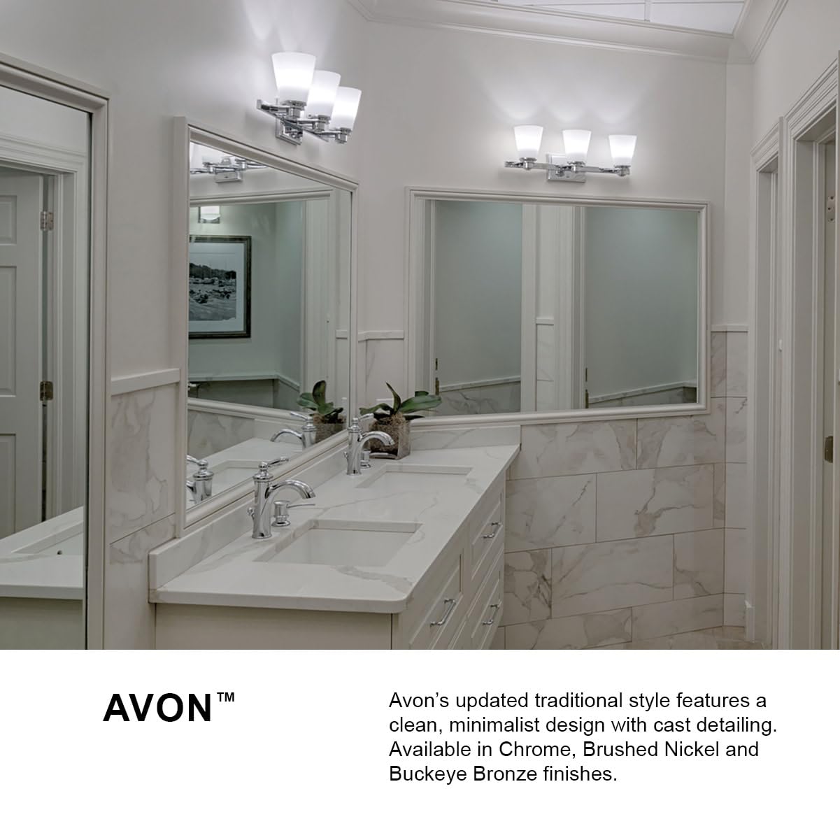 Hinkley Avon Collection Traditional Two-Light Bathroom Vanity Light Fixture in Brushed Nickel – Perfect for Modern and Classic Bathroom Decor