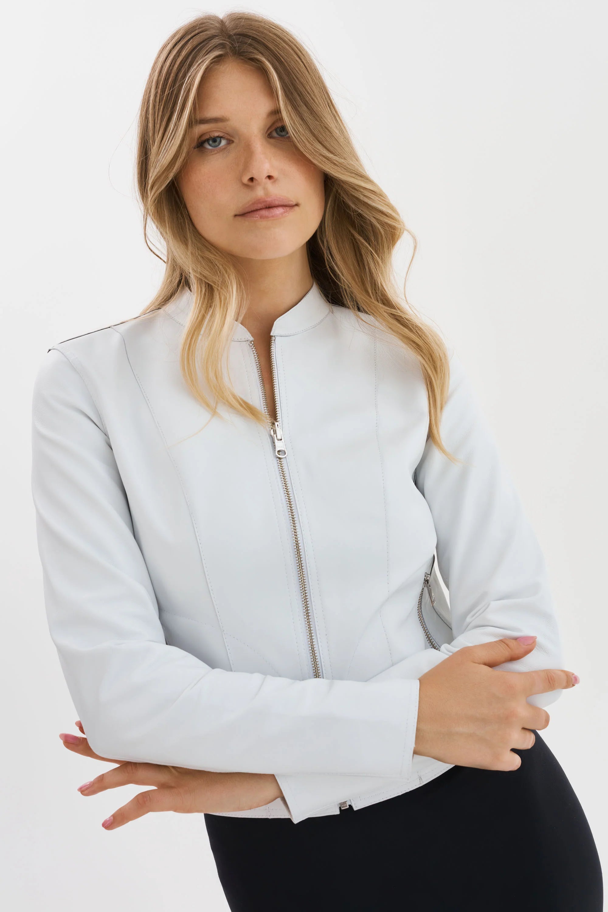 Chapin Reversible Leather Jacket for Men & Women | White & Pewter Color Options | Stylish Outerwear for Casual Wear, Date Nights & Fall Fashion