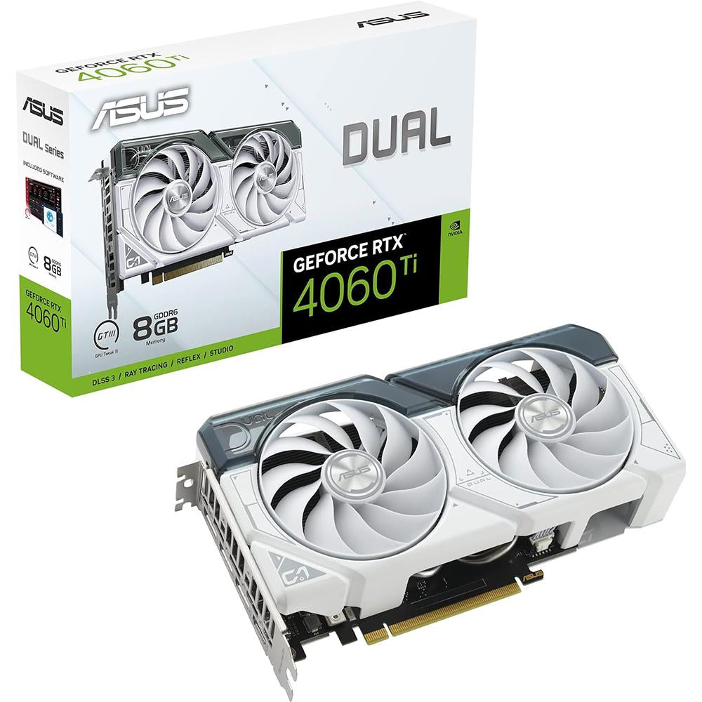 ASUS DUAL GeForce RTX 4060 Ti 8GB GDDR6 White Edition Gaming Graphics Card - Perfect for 1440p Gaming, Streaming & Content Creation