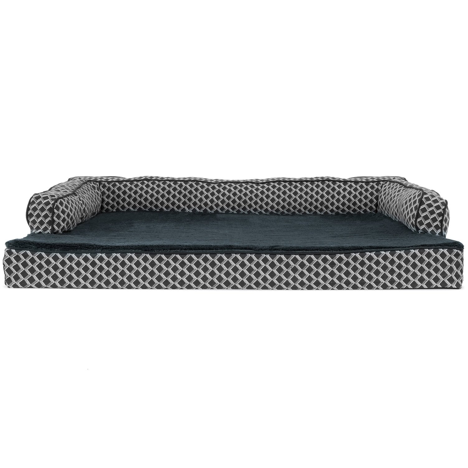 Furhaven Orthopedic Memory Foam Dog Bed for Large Dogs Up to 95 lbs - Washable Removable Cover & Bolsters - Plush Sofa-Style Pet Bed in Diamond Gray (Jumbo/XL) - Perfect for Living Room, Bedroom or Office Comfort
