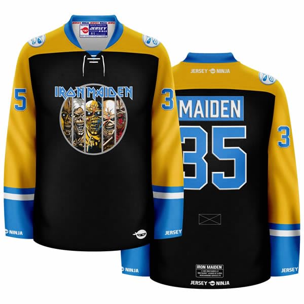 Iron Maiden The Evolution of Eddie Hockey Jersey - Official Licensed Hockey Shirt for Fans, Concerts & Sports Events - Heavy Metal Band Merchandise for Men & Women