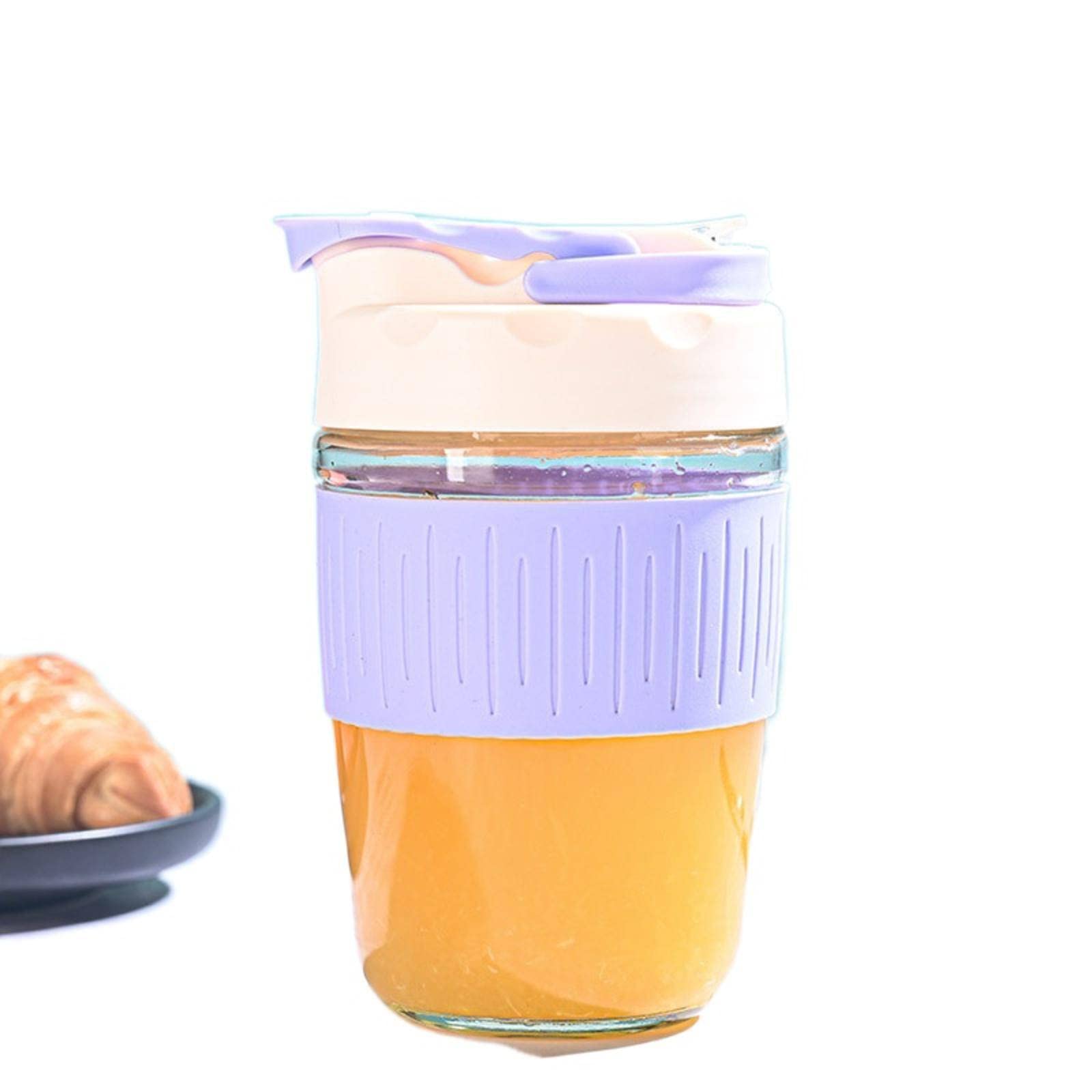 Eco-Friendly Portable Glass Straw Cup - Large Capacity Double Wall Insulated for Coffee, Tea & Milk - Cute & Durable Travel Mug for Office, Gym & Outdoor Activities