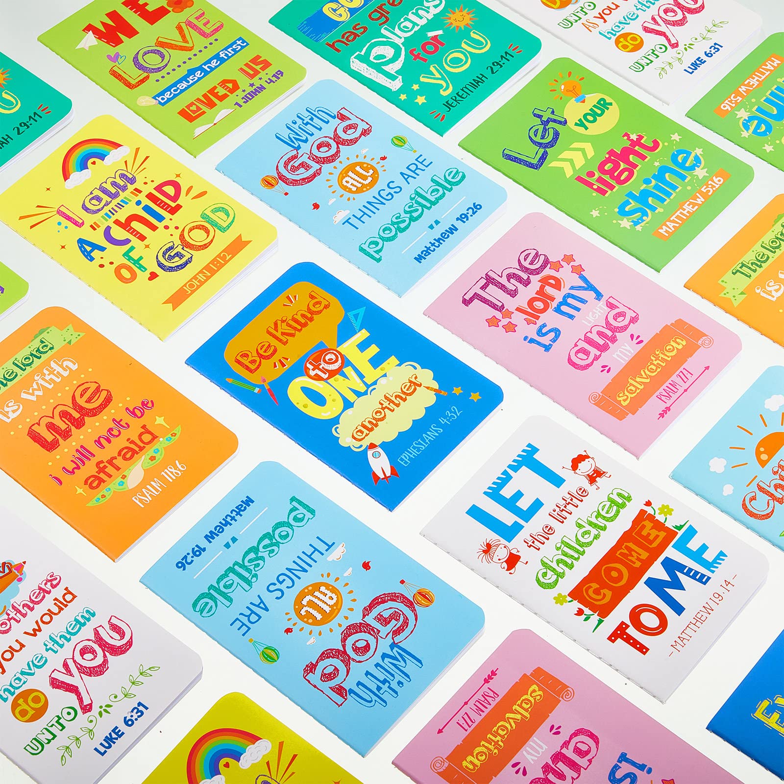 Gueevin 24 Pack Mini Christian Motivational Notebooks - Inspirational Notepads with Bible Verses for Students, School, Office, Home & Travel - Bulk Religious Pocket Journals for Daily Devotion & Gift Giving