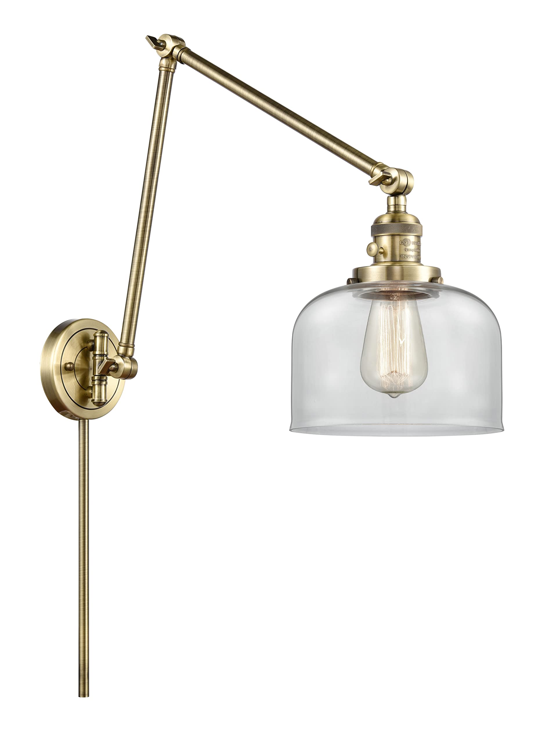 Franklin Restoration Collection LED Swing Arm Lamp - Adjustable Desk Light for Reading, Office, and Bedroom - Innovations 238-AB-G72-LED