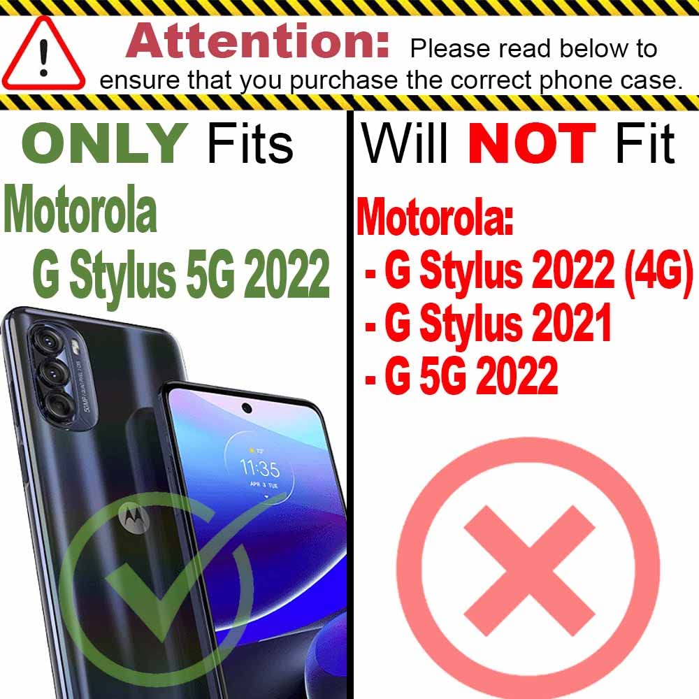 RFID Blocking PU Leather Flip Folio Stand Case for Motorola Moto G Stylus 5G 2022 | Wallet Phone Cover with Card Slots | Perfect for Business, Travel & Daily Protection - Purple