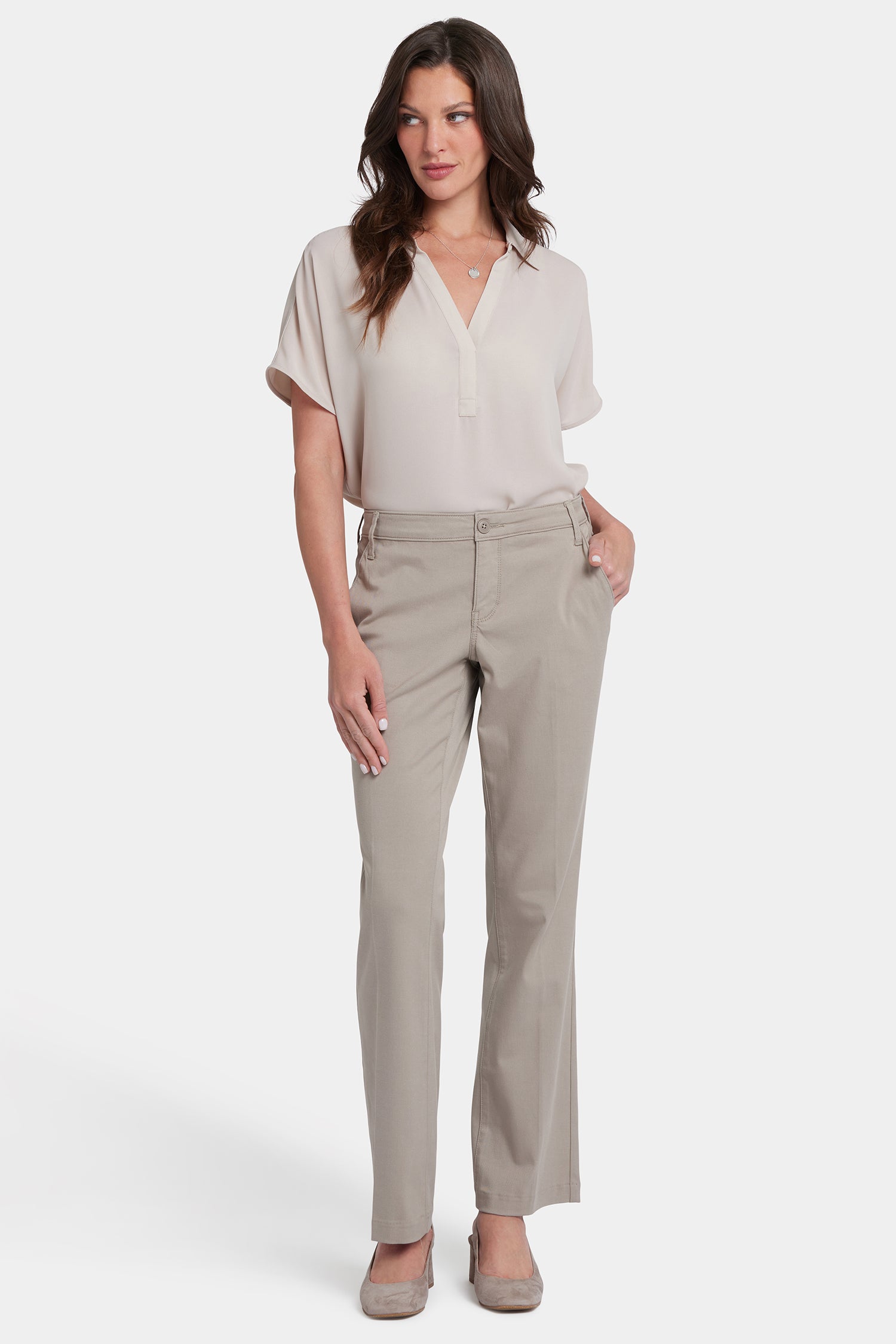 Barbara Bootcut Trouser Pants for Women - Comfortable Stretch Work Pants, Classic Saddlewood Brown | Perfect for Office, Business Casual & Professional Workwear