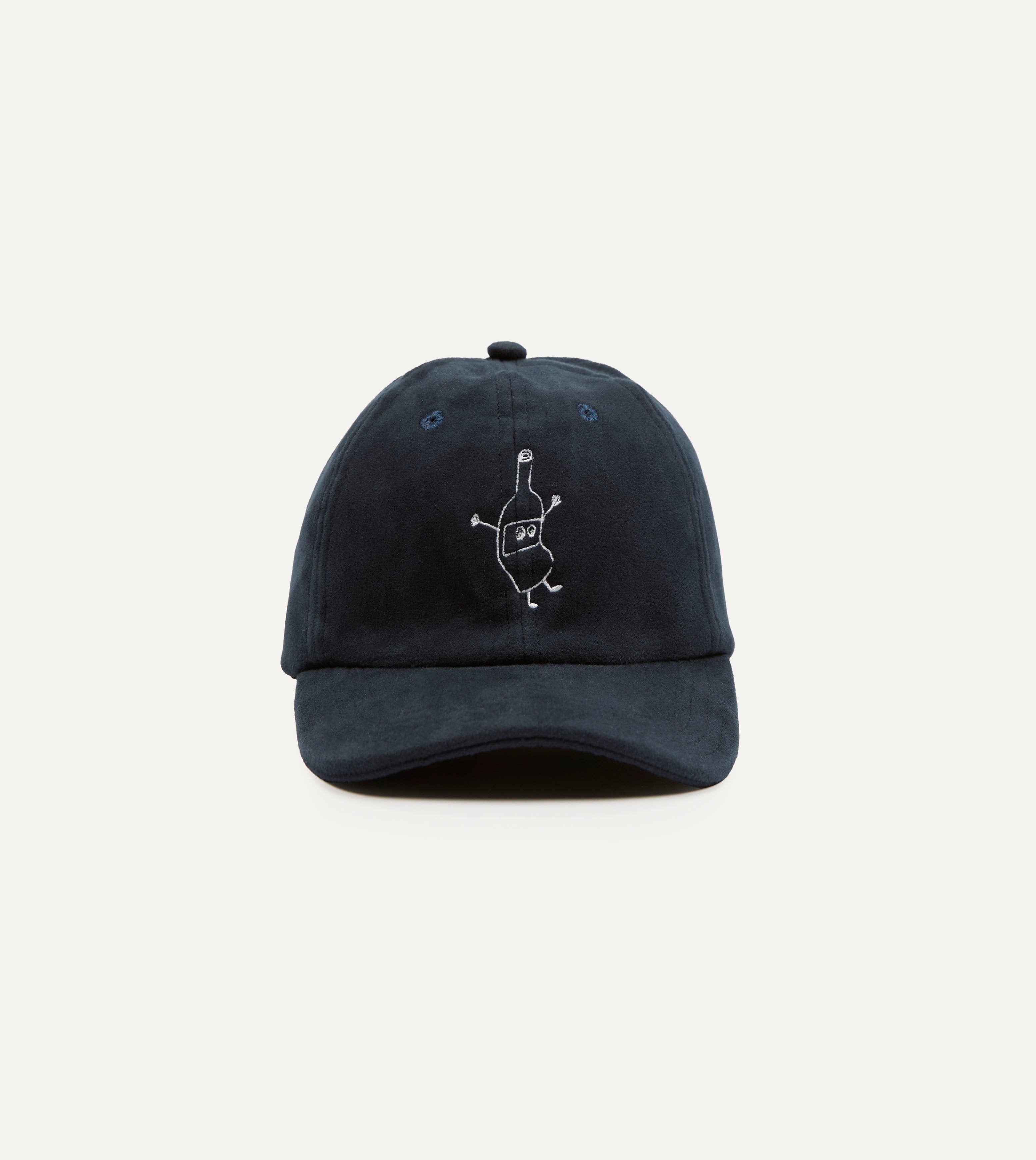 Drake's Navy Blue Moleskin Baseball Cap - Classic Kennedy Style for Men | Perfect for Casual Wear, Outdoor Activities & Sports Fans