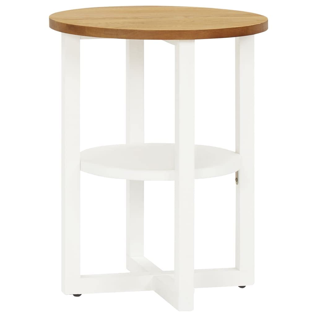 Solid Oak Wood Side Table - 15.7
