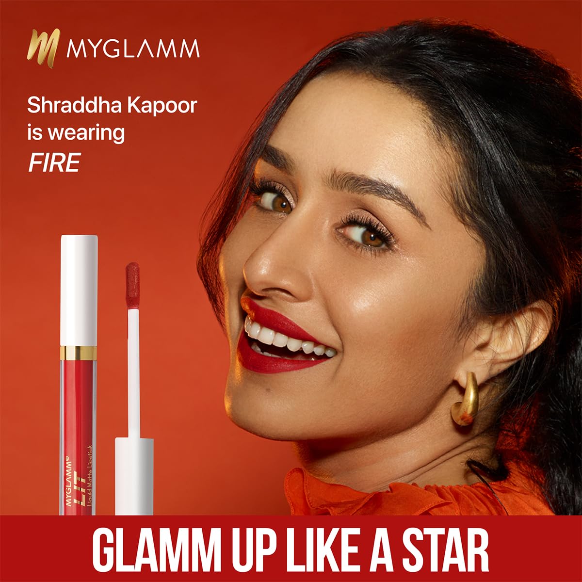 MyGlamm LIT Liquid Matte Lipstick - Swinger (Brick Red) | Long Lasting, Smudge Proof Matte Lipstick with Moringa Oil | 1.6ml | Perfect for Date Night, Parties & Everyday Wear