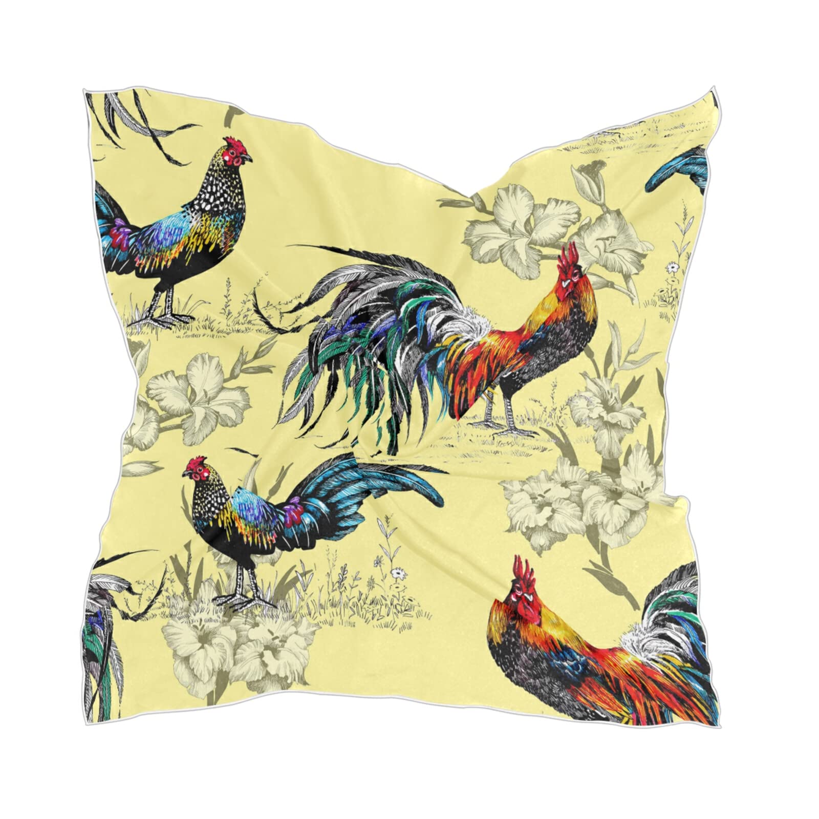 Luxury Women's Square Silk Scarf - Elegant Chiffon Neckerchief, Headscarf & Shawl Wrap - Soft Breathable Stole for Office, Wedding & Travel Accessories
