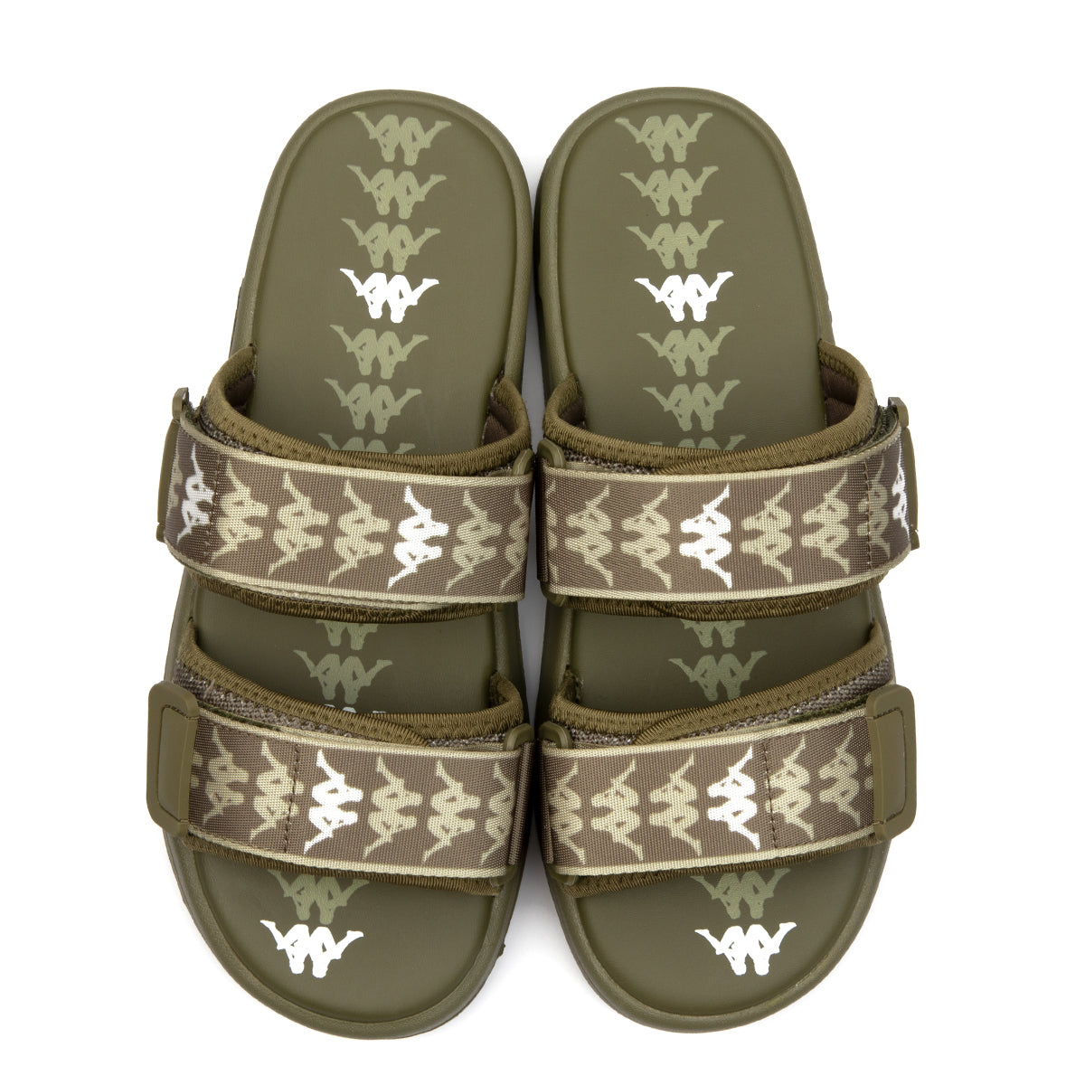 Kappa 222 Banda Aster 1 Women's Sandals - Green Olive/White - Comfortable Summer Casual Shoes for Beach, Walking & Outdoor Activities