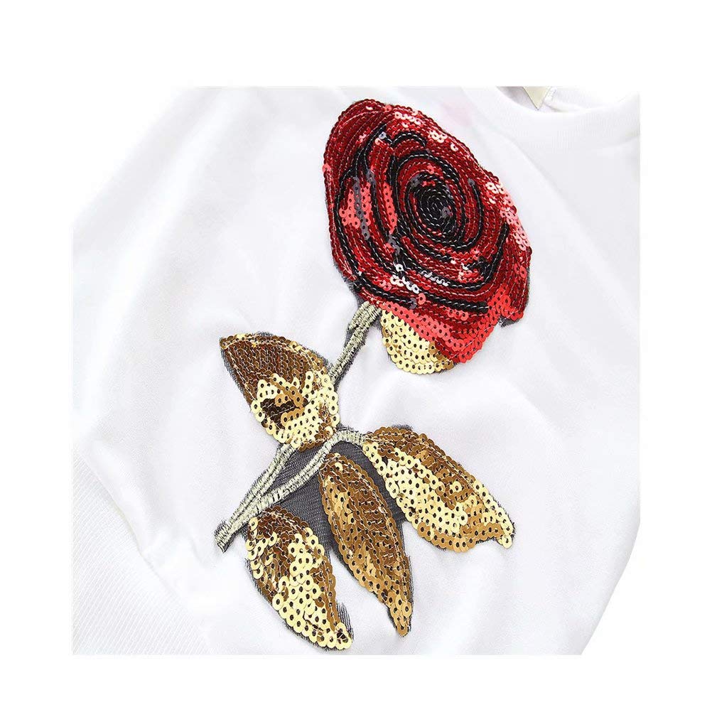 Sparkly Toddler Girl's Sequined Flower Outfit Set - Fall Fashion for Toddlers | Perfect for Birthday Parties, Photo Shoots & Holiday Events