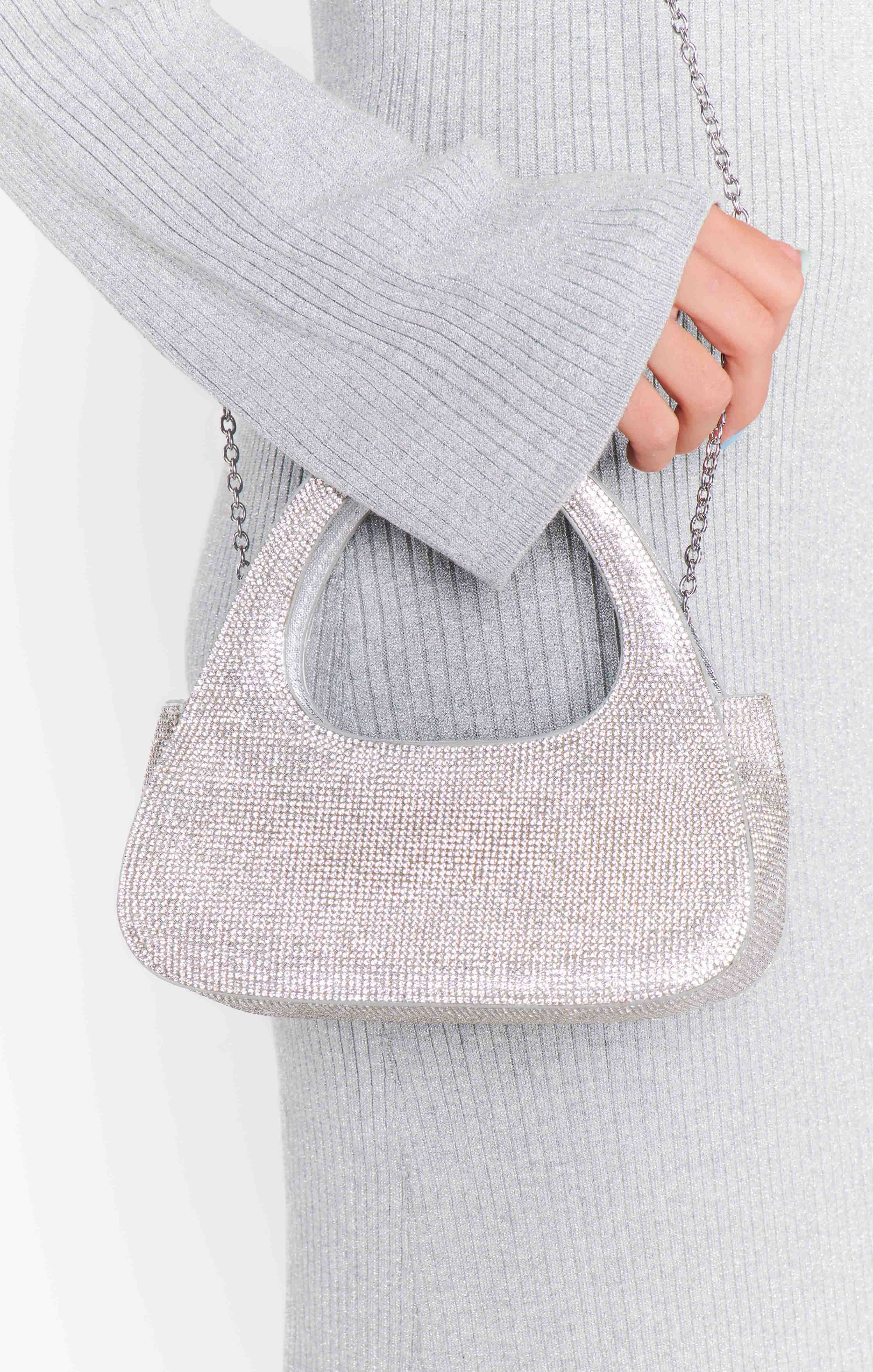 Shimmering Silver Disco Bag for Women - Glittery Party Clutch for Nightlife, Concerts & Special Events