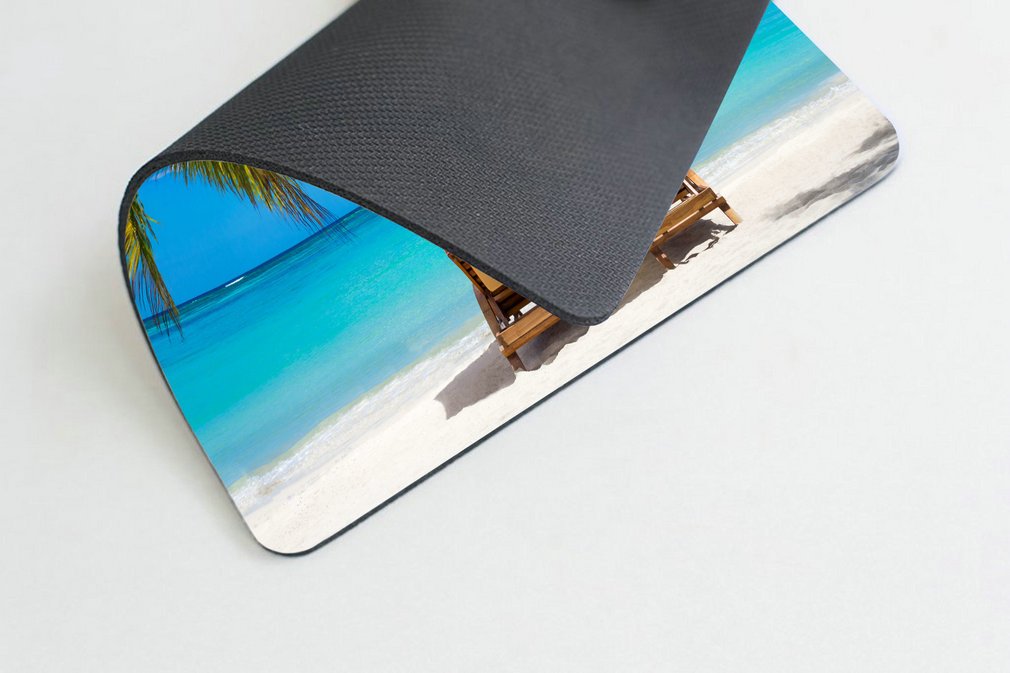 Premium Gaming Mouse Pad - Non-Slip Rubber Backing with Idyllic White Beach & Turquoise Tropical Sea Design - Perfect for Office, Gaming & Home Workspace