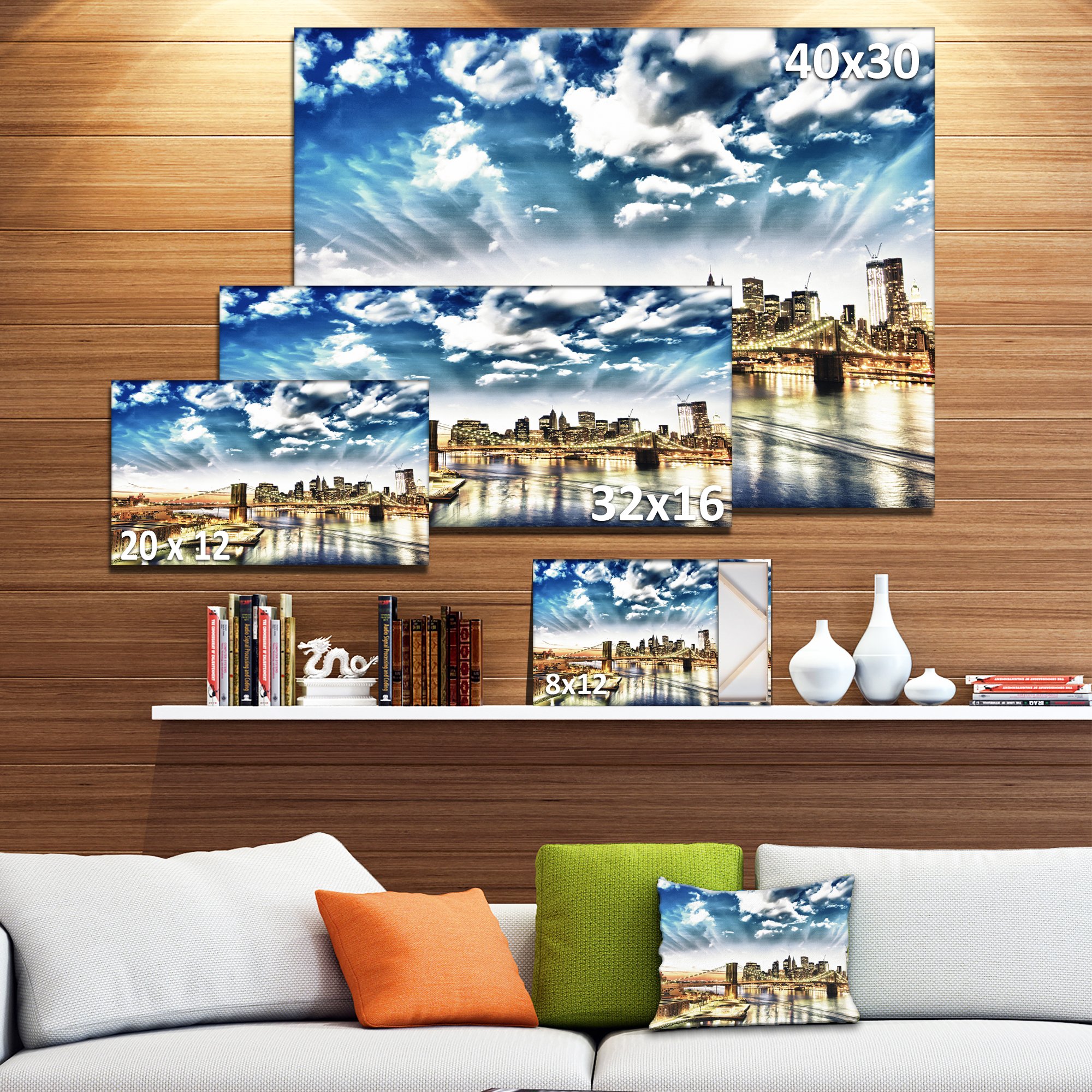 Winter Clouds Over Manhattan Cityscape Canvas Print - New York Skyline Wall Art for Home & Office Decor