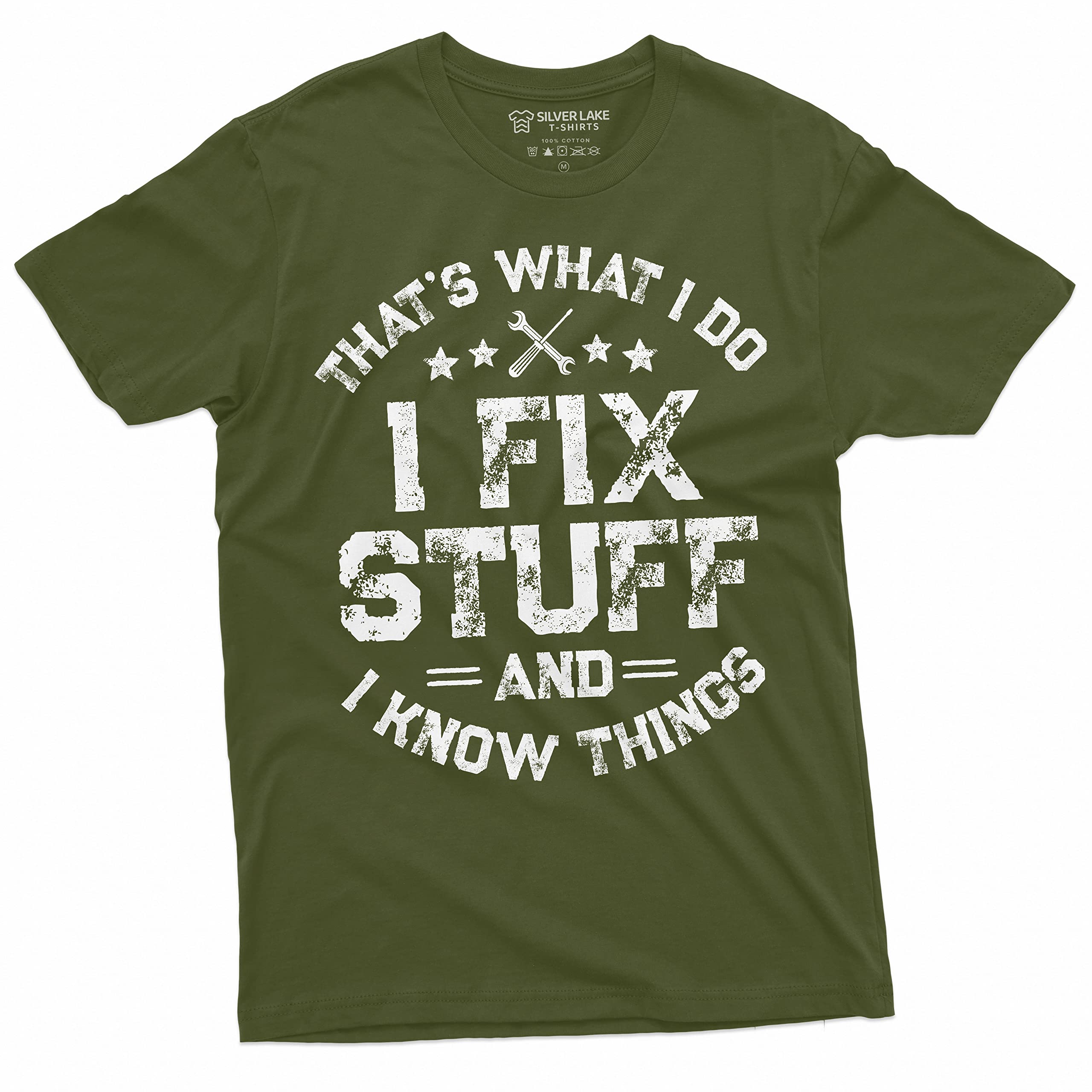 Funny Mechanic T-Shirt for Men - 'I Fix Stuff' Engineer & Garage Work Humor Tee - Perfect for Engineers, DIYers & Car Enthusiasts