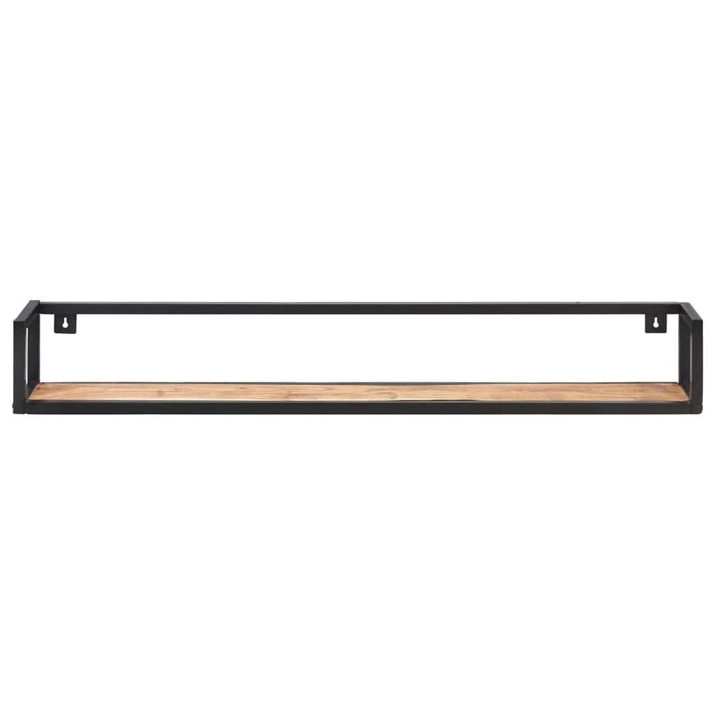 SKM 2-Pack Industrial Floating Shelves 4FT Solid Acacia Wood Wall Shelves - 88.2 lb Weight Capacity - Perfect for Living Room, Bedroom & Office Storage & Display