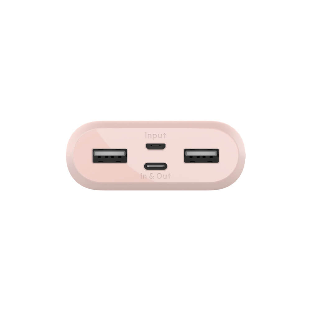 Belkin BoostCharge 10K mAh Portable Charger Power Bank - Rose Gold | Fast Charging Portable Battery Pack for iPhone, Android, AirPods | Perfect for Travel, Camping & Emergency Power Backup
