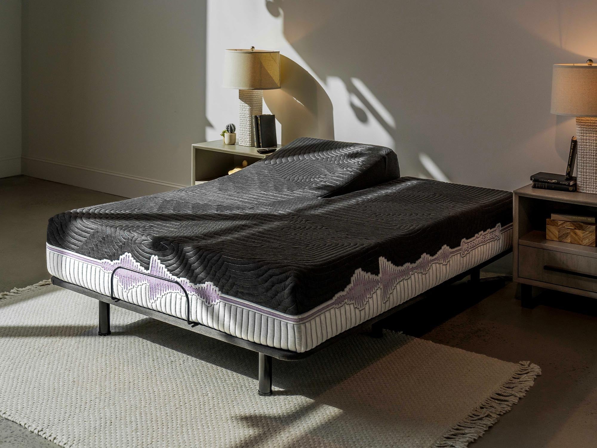 Good Vibe Sleep Adjustable Bed Frame - Queen Size Adjustable Base with Massage & Zero Gravity - Perfect for Back Pain Relief & Better Sleep